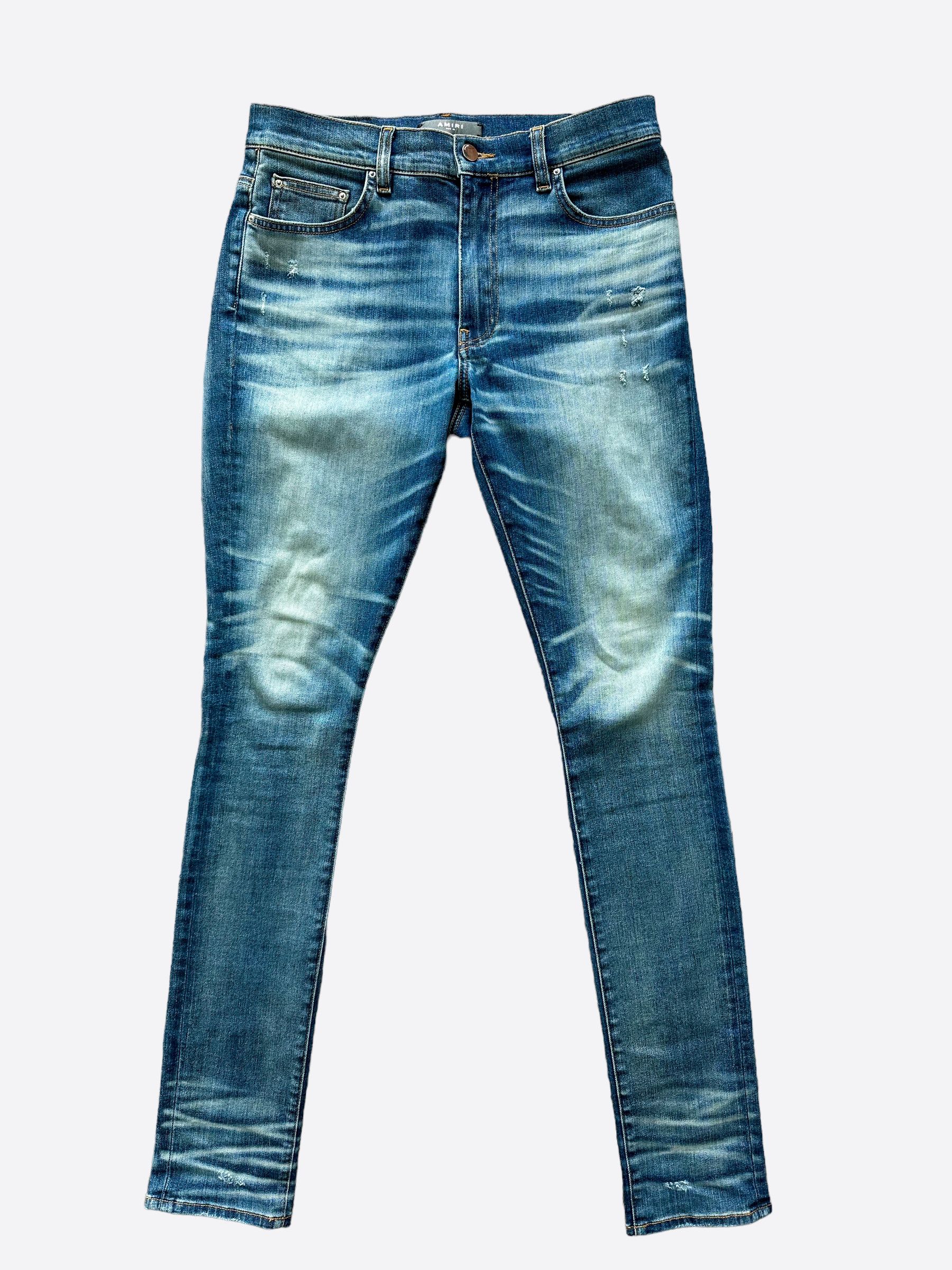 image of Amiri Blue Stack Skinny Denim, Men's (Size 31)