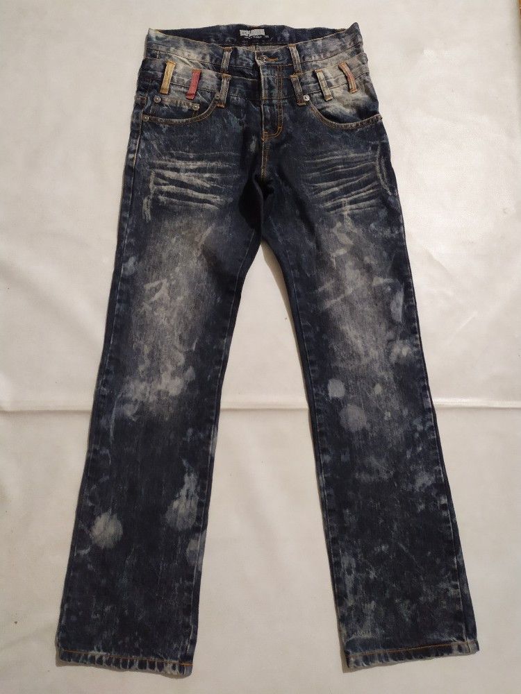 Japanese Brand 🔥NYLAUS Japanese Brand Double Waist Acid Wash Jeans Pants Size US 30 / EU 46 - 1 Thumbnail