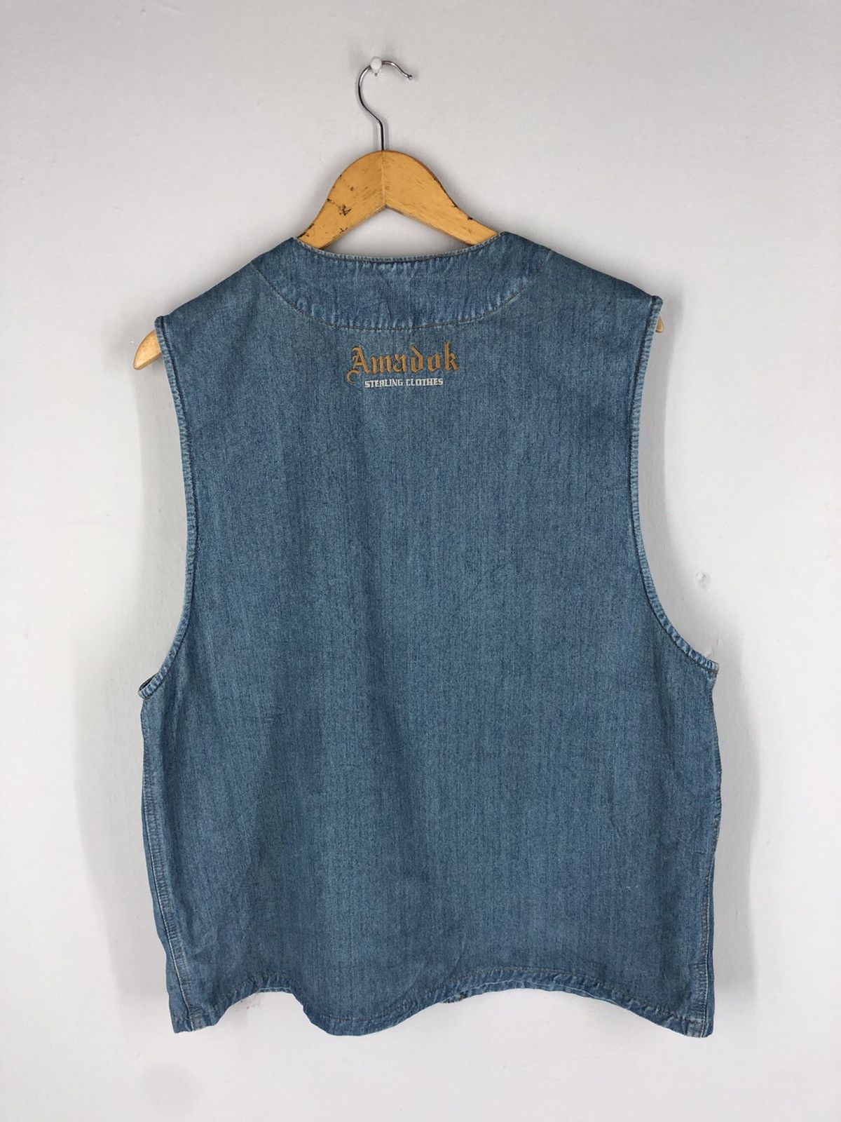 Designer 🔥AMADOK STERLING DENIM SHIRT 4POCKET VEST Size US L / EU 52-54 / 3 - 9 Thumbnail