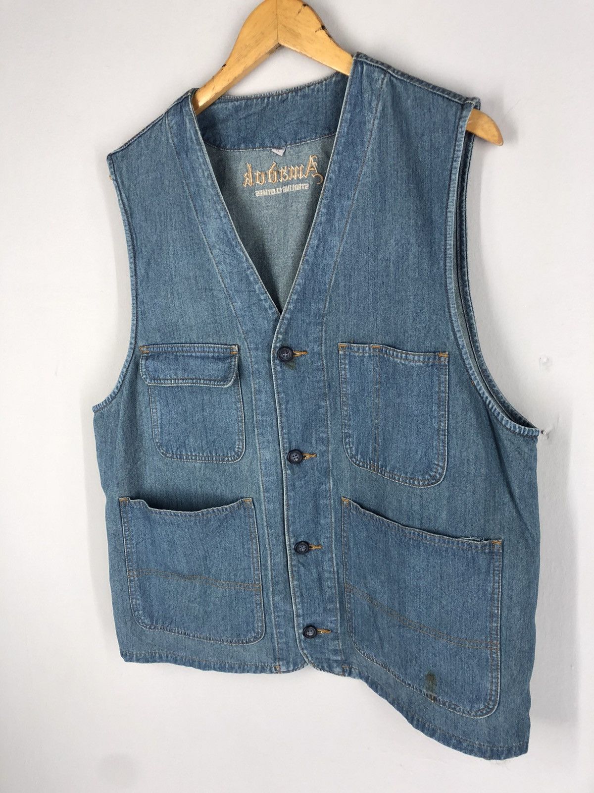 Designer 🔥AMADOK STERLING DENIM SHIRT 4POCKET VEST Size US L / EU 52-54 / 3 - 3 Thumbnail
