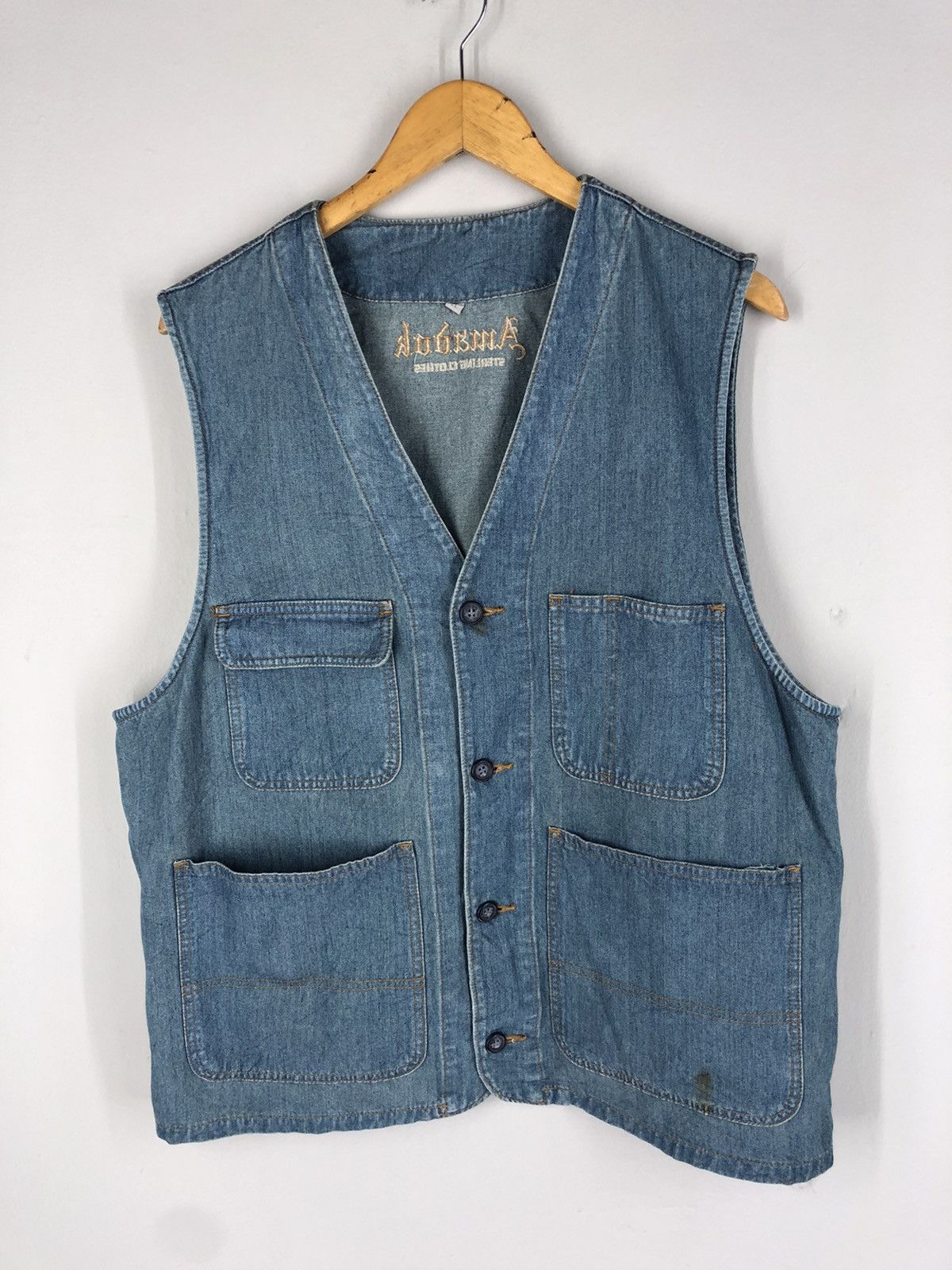 Designer 🔥AMADOK STERLING DENIM SHIRT 4POCKET VEST Size US L / EU 52-54 / 3 - 2 Thumbnail