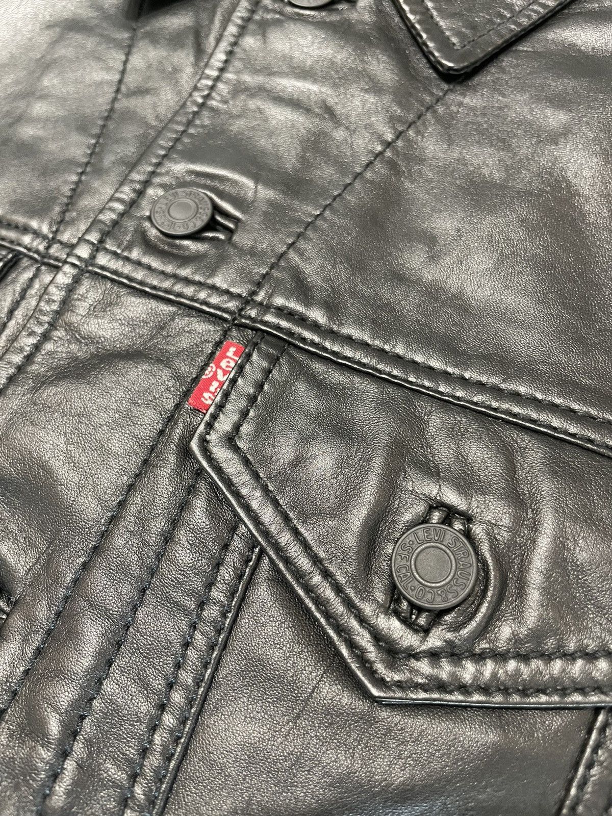 Levi's Vintage Levis Genuine Leather Trucker Jacket Size US S / EU 44-46 / 1 - 4 Thumbnail