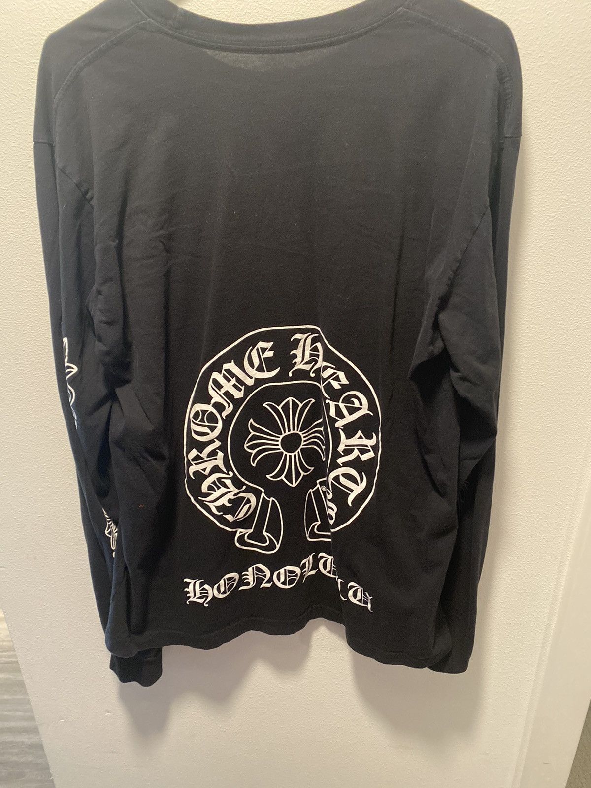 image of Chrome Hearts Honolulu Exclusive Long Sleeve Tee in Black, Men's (Size XL)
