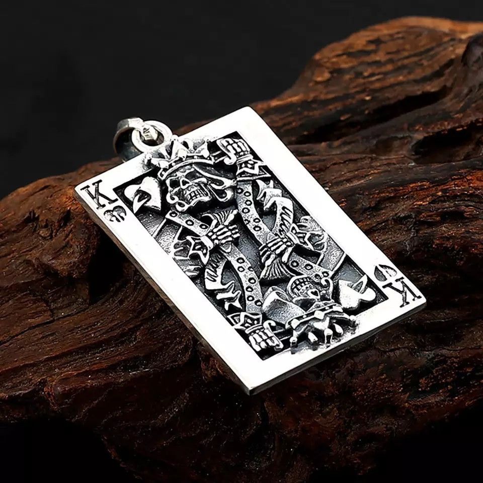 Other Gothic Spades K Skull Punk Street Biker Pendant Necklace Size ONE SIZE - 3 Thumbnail