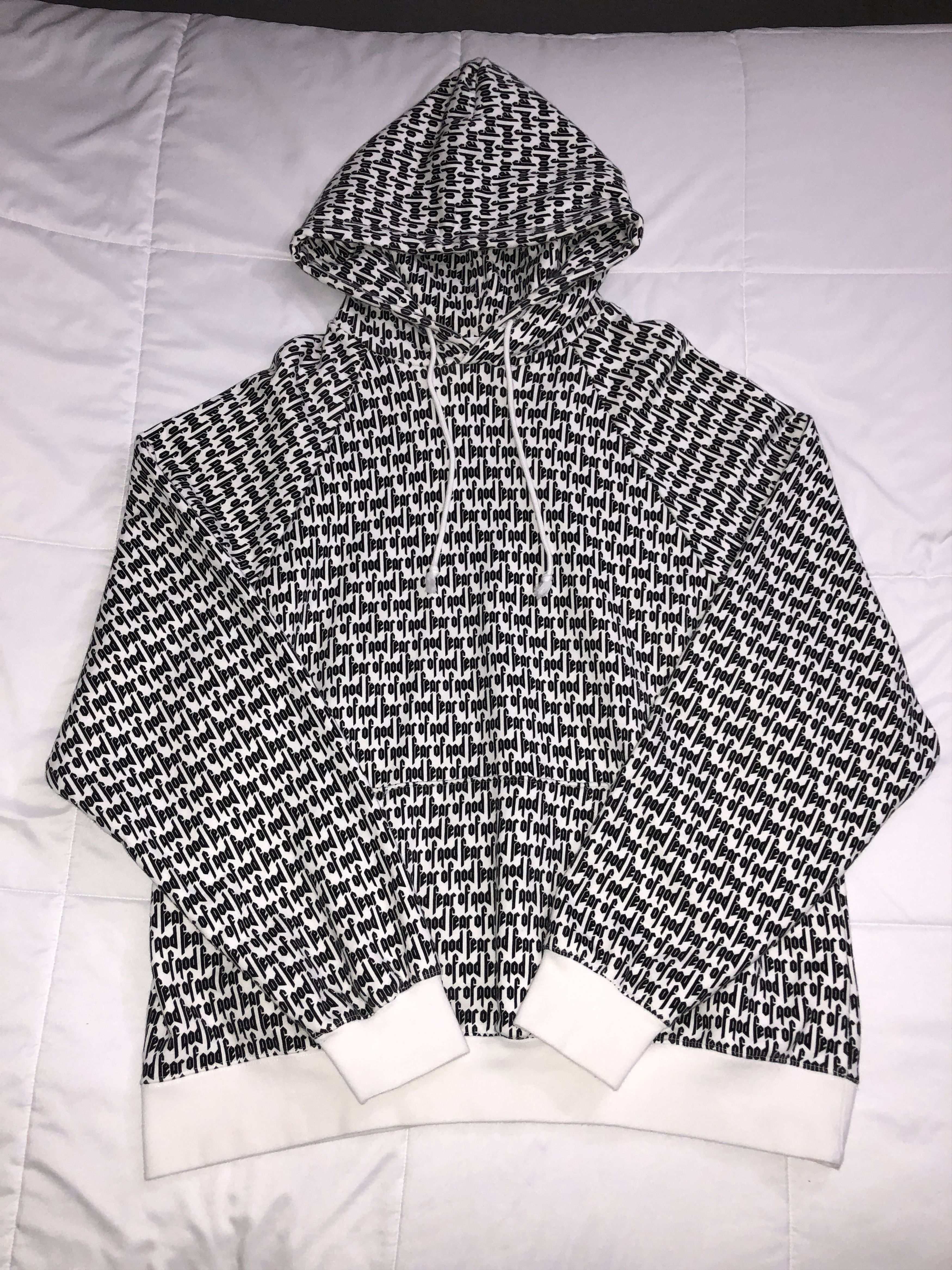 Fear of god fog best sale all over print hoodie white