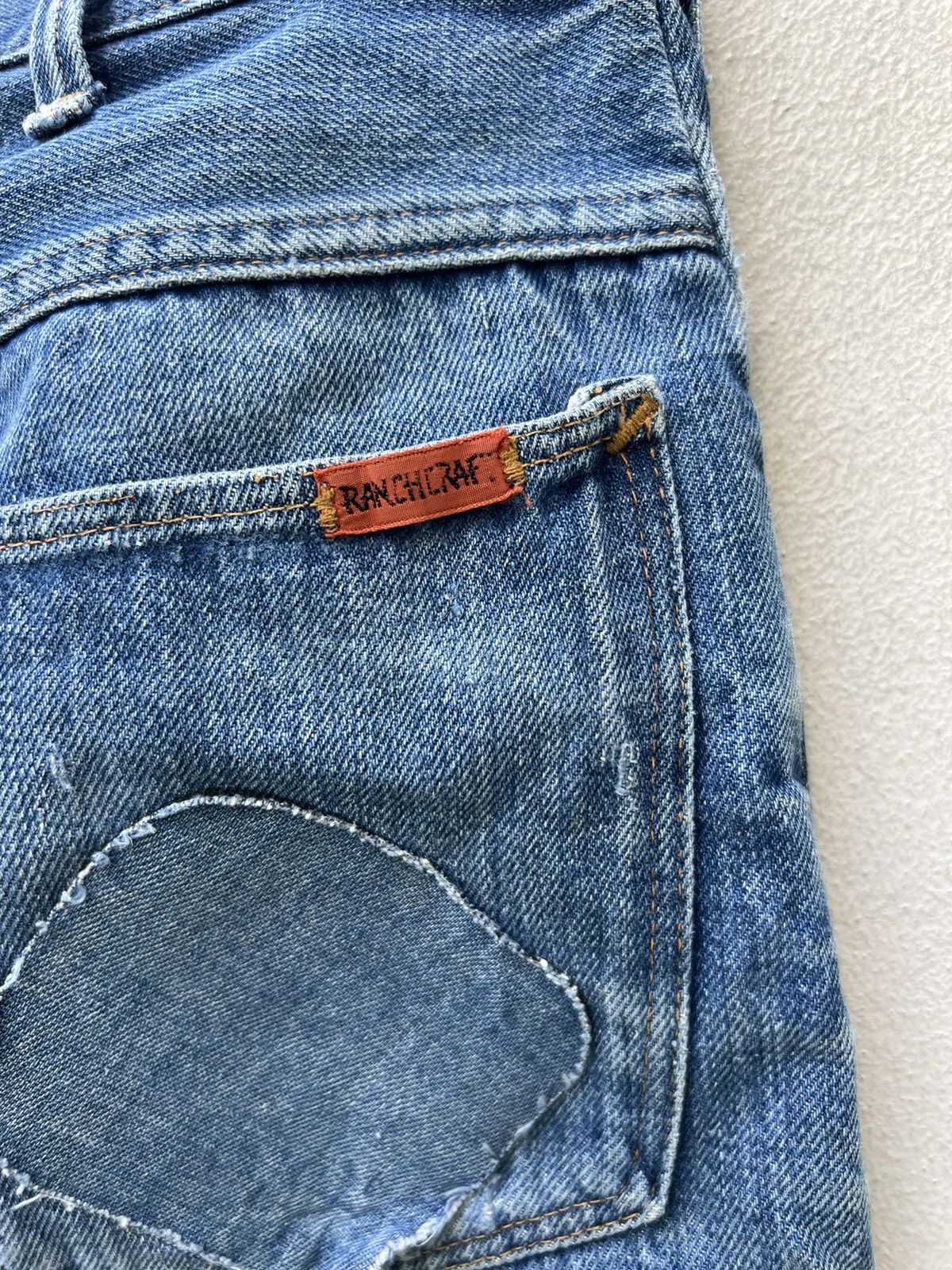 Vintage Vintage 60s Jc Penny Ranchcraft Distress Denim Trashed Jeans Size US 31 - 21 Thumbnail