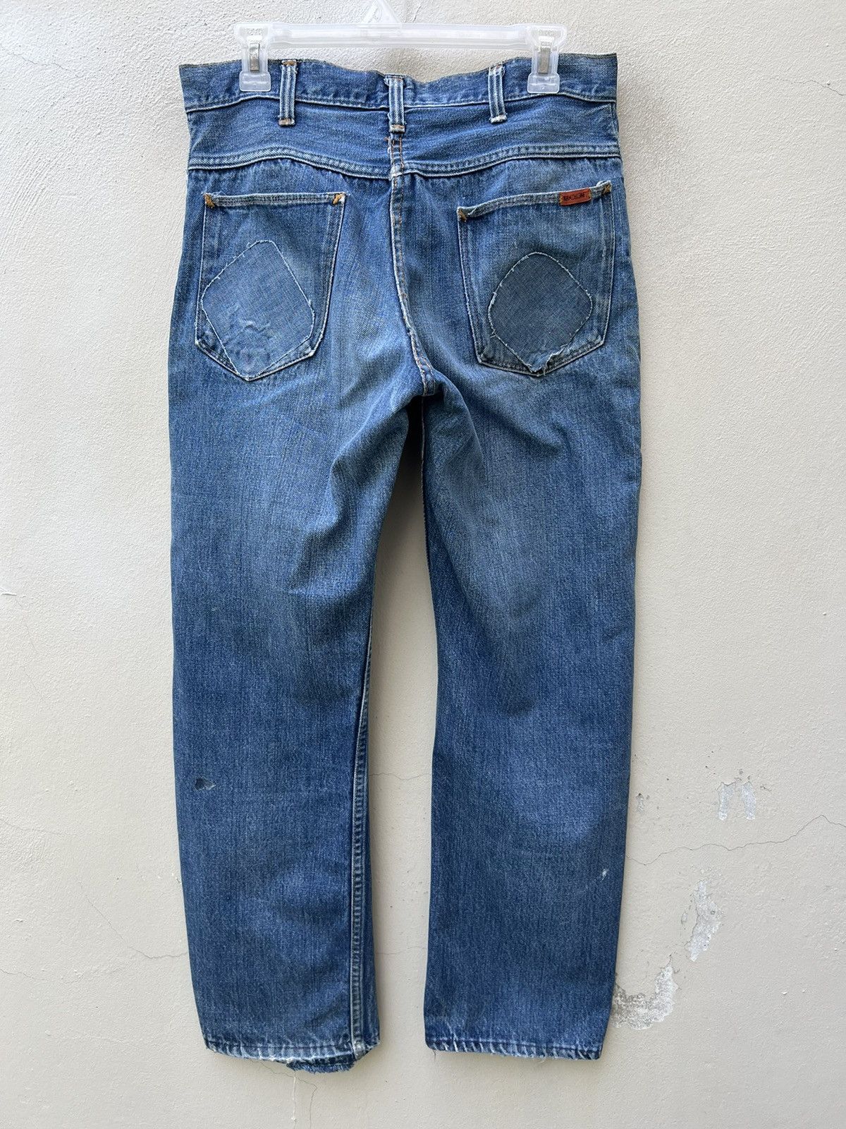 Vintage Vintage 60s Jc Penny Ranchcraft Distress Denim Trashed Jeans Size US 31 - 16 Thumbnail