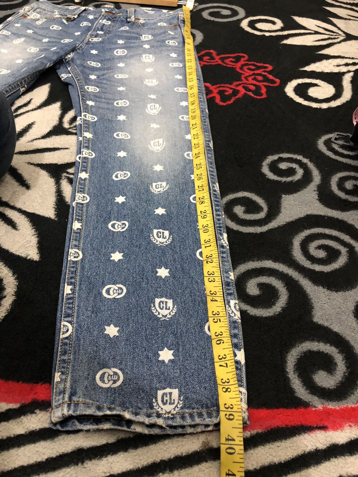 Japanese Brand Full Print Co & Lu Denim Jeans Size US 31 - 16 Thumbnail