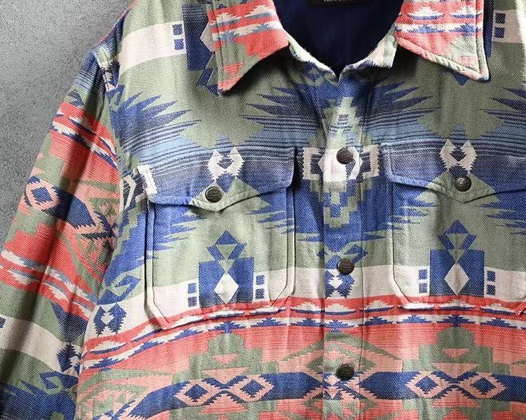 RRL Ralph Lauren RRL Brushed Jacquard Overshirt printed blouson jacket Cotton Size US XL / EU 56 / 4 - 16 Thumbnail
