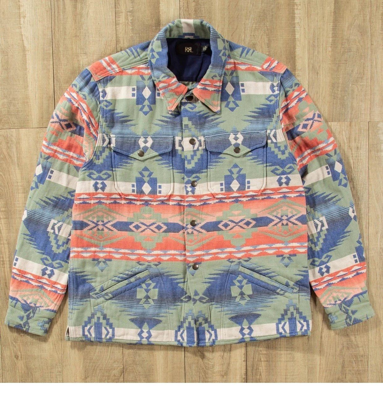 RRL Ralph Lauren RRL Brushed Jacquard Overshirt printed blouson jacket Cotton Size US XL / EU 56 / 4 - 3 Thumbnail