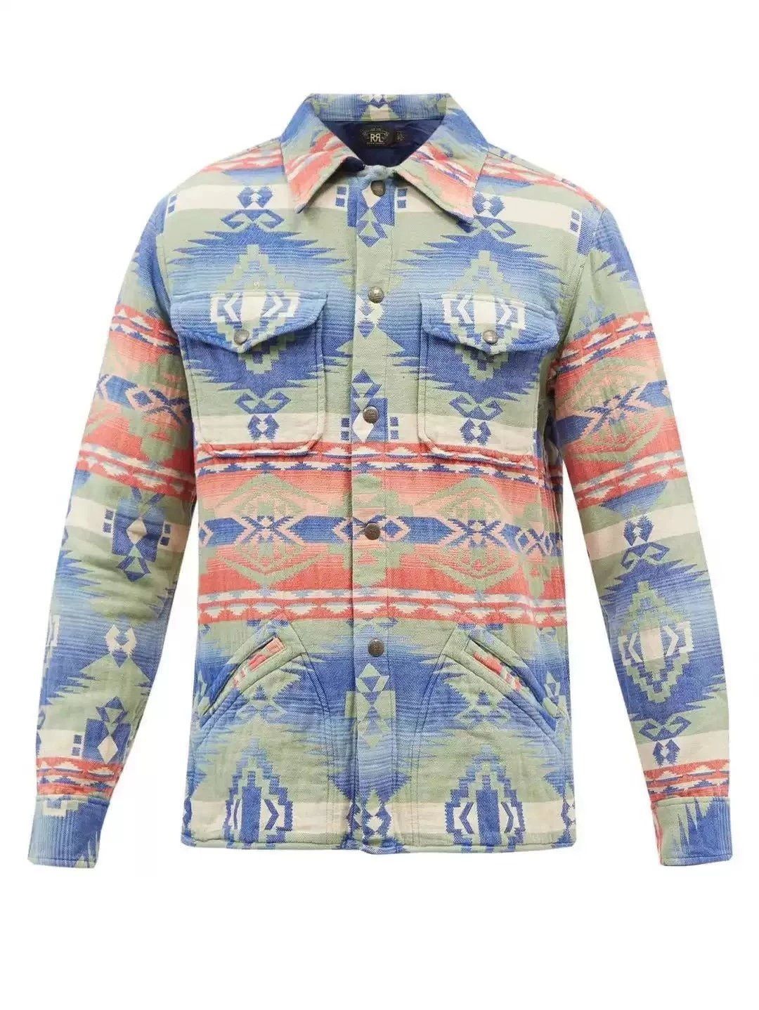 RRL Ralph Lauren RRL Brushed Jacquard Overshirt printed blouson jacket Cotton Size US XL / EU 56 / 4 - 2 Thumbnail
