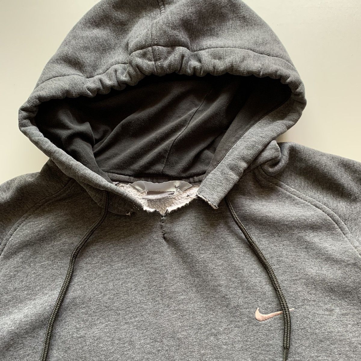 Nike × Vintage Vintage 00s Nike Embroidered Swoosh Hoodie Large Distressed Size US L / EU 52-54 / 3 - 2 Thumbnail