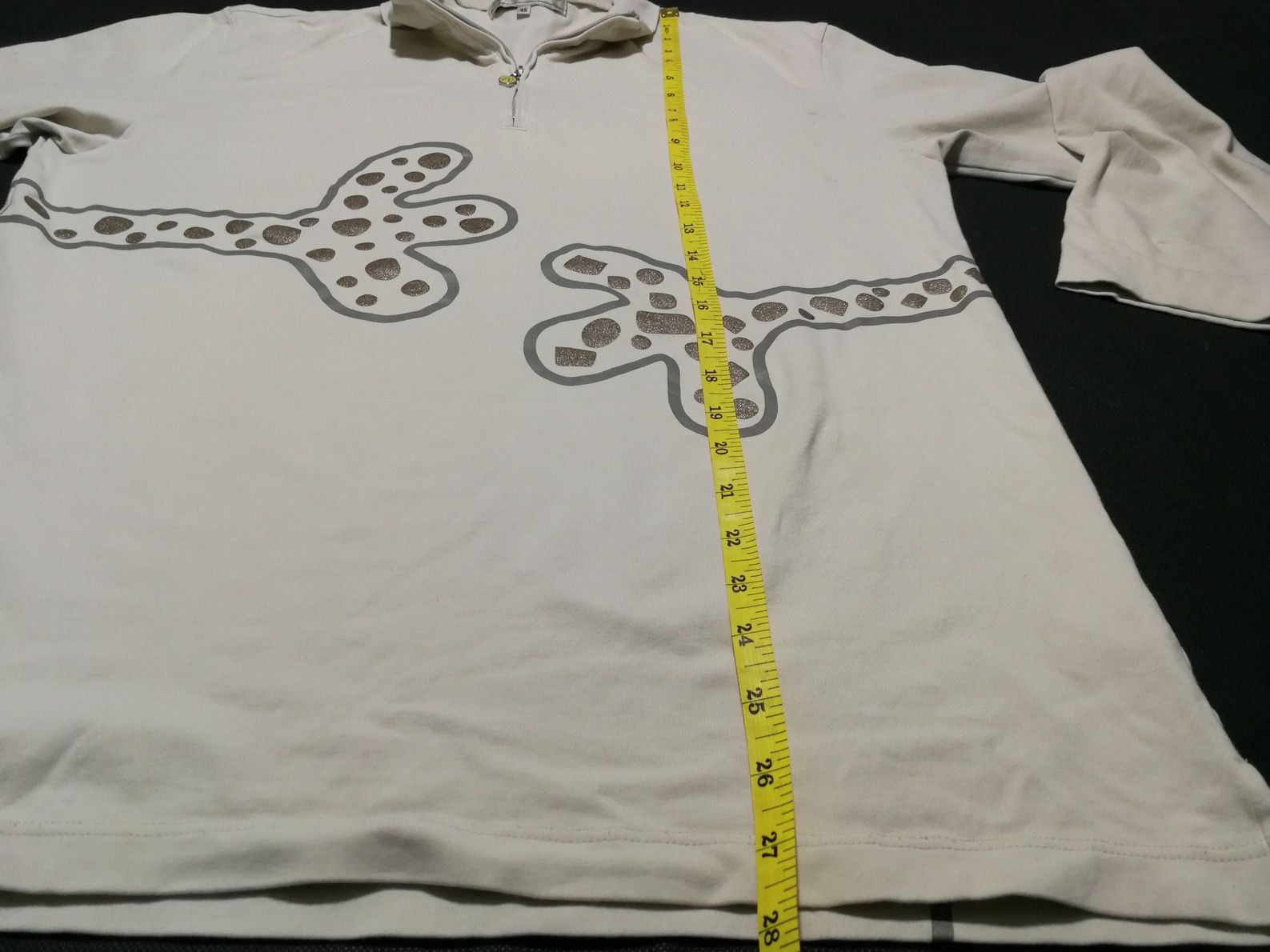 Japanese Brand Mieko Eusako Japan Hug Hand Art Half Zipper Polo Tee Size US M / EU 48-50 / 2 - 8 Thumbnail