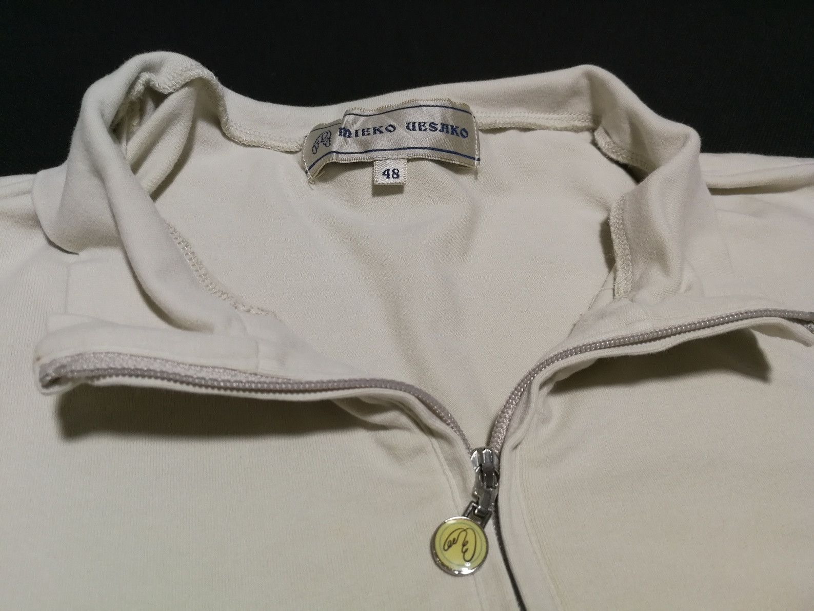 Japanese Brand Mieko Eusako Japan Hug Hand Art Half Zipper Polo Tee Size US M / EU 48-50 / 2 - 4 Thumbnail