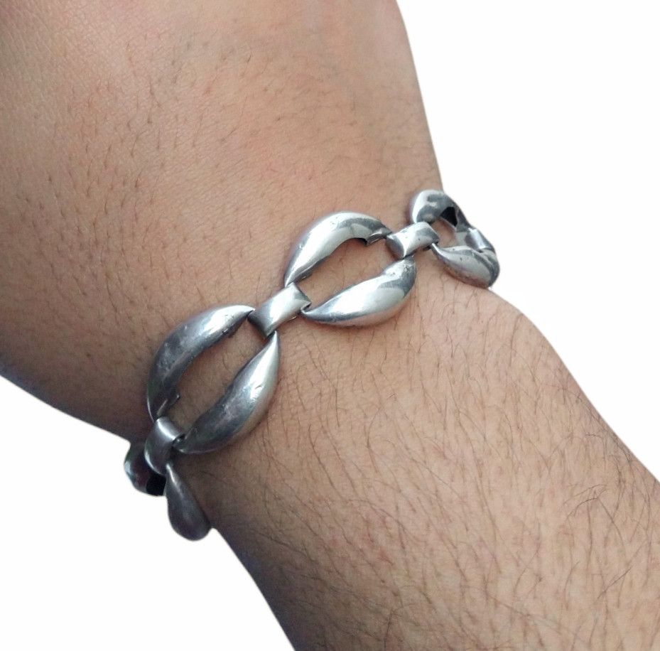 Other Vintage Sterling Silver Bracelet Seashell 7.5" Modern .925 Size ONE SIZE - 8 Thumbnail