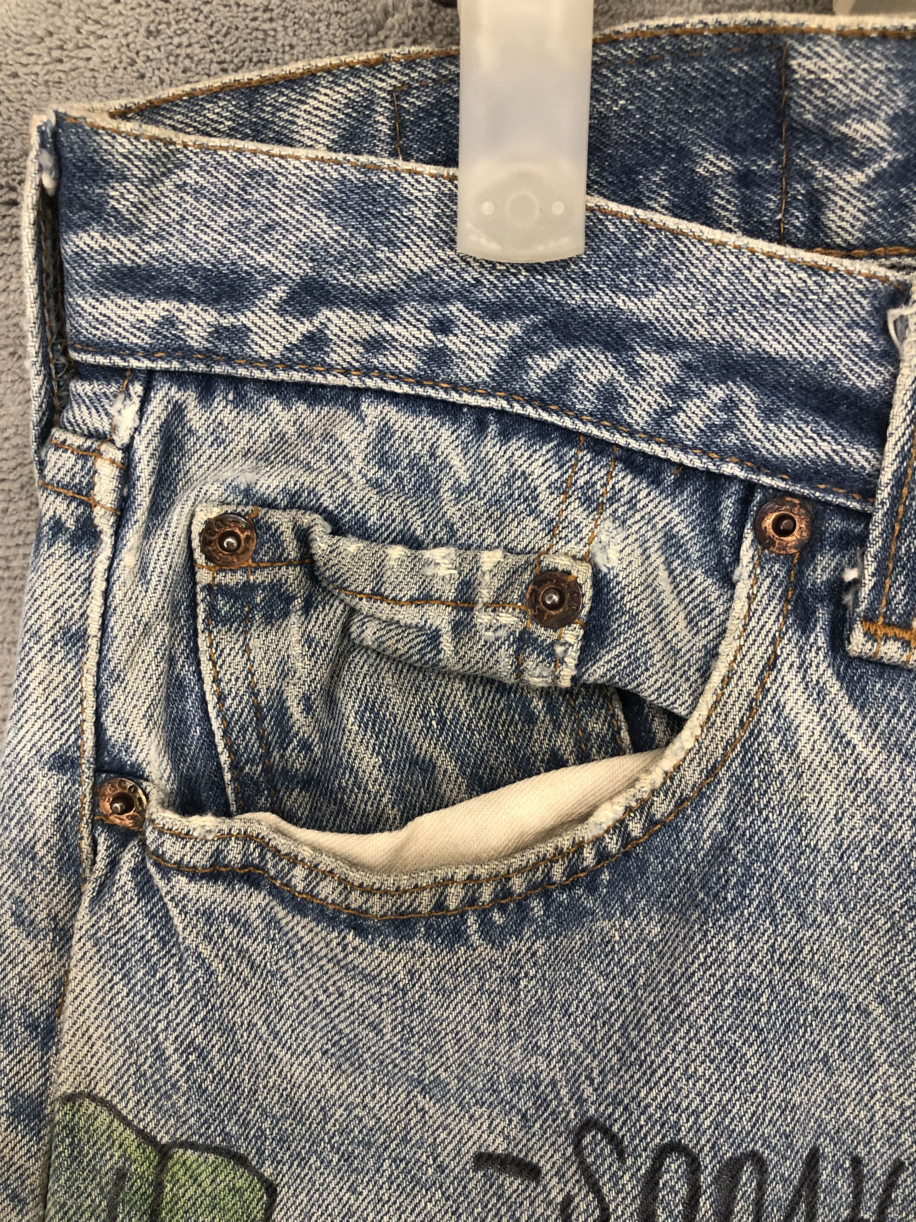 Levi's × Vintage Vintage Levi's 501 Painting Art Jeans Size US 35 - 6 Thumbnail