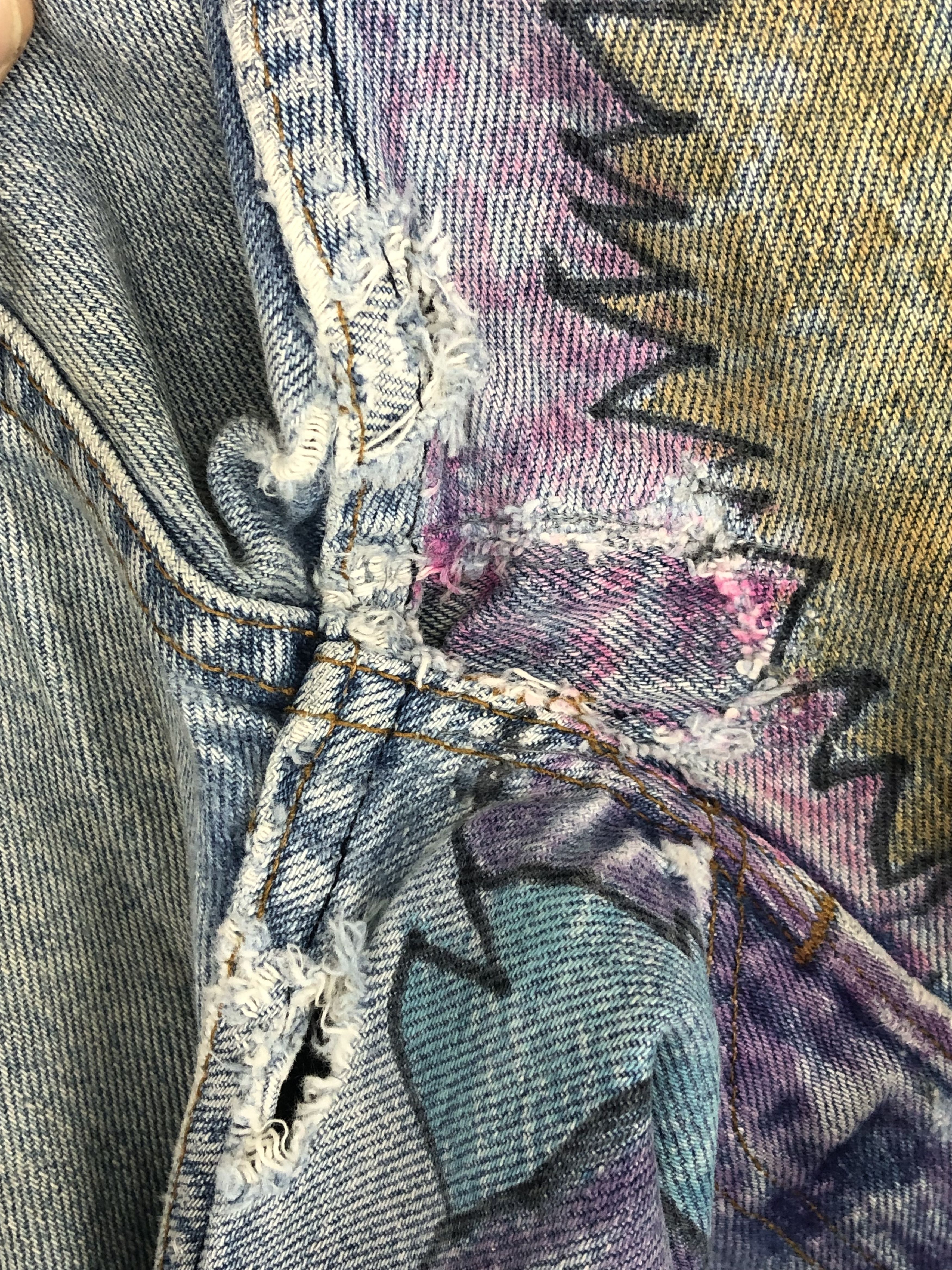 Levi's × Vintage Vintage Levi's 501 Painting Art Jeans Size US 35 - 17 Thumbnail