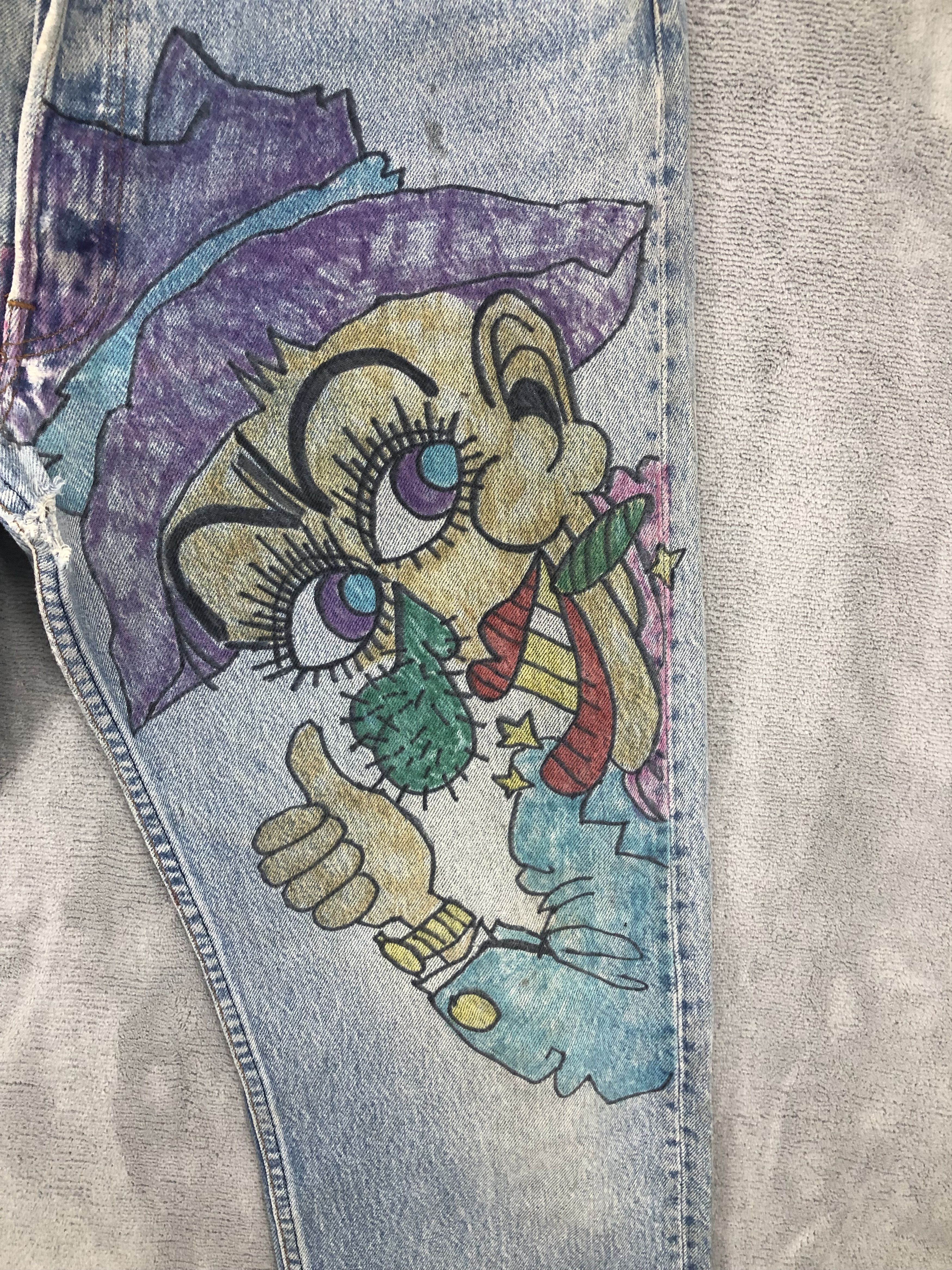 Levi's × Vintage Vintage Levi's 501 Painting Art Jeans Size US 35 - 3 Thumbnail