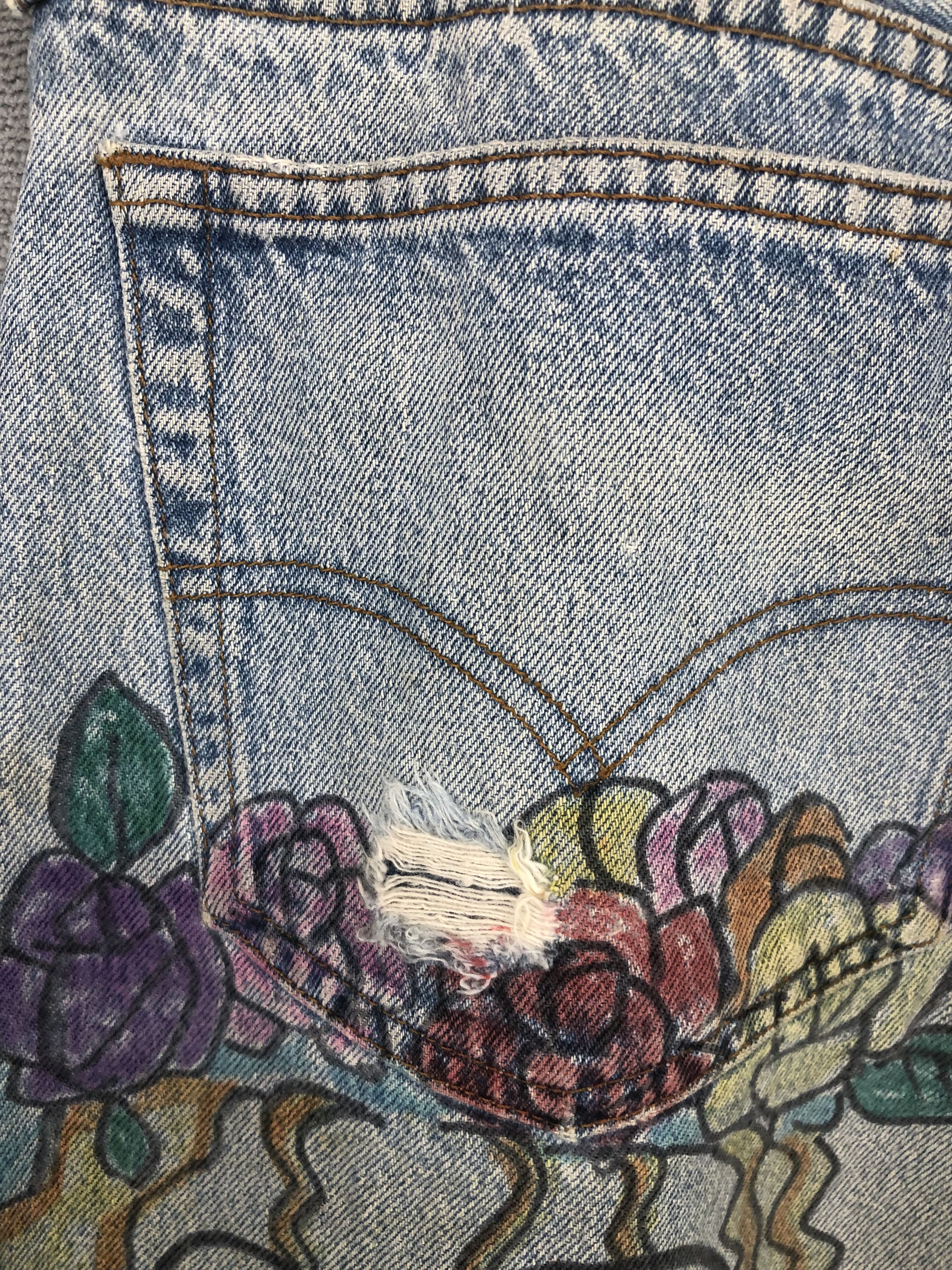 Levi's × Vintage Vintage Levi's 501 Painting Art Jeans Size US 35 - 9 Thumbnail