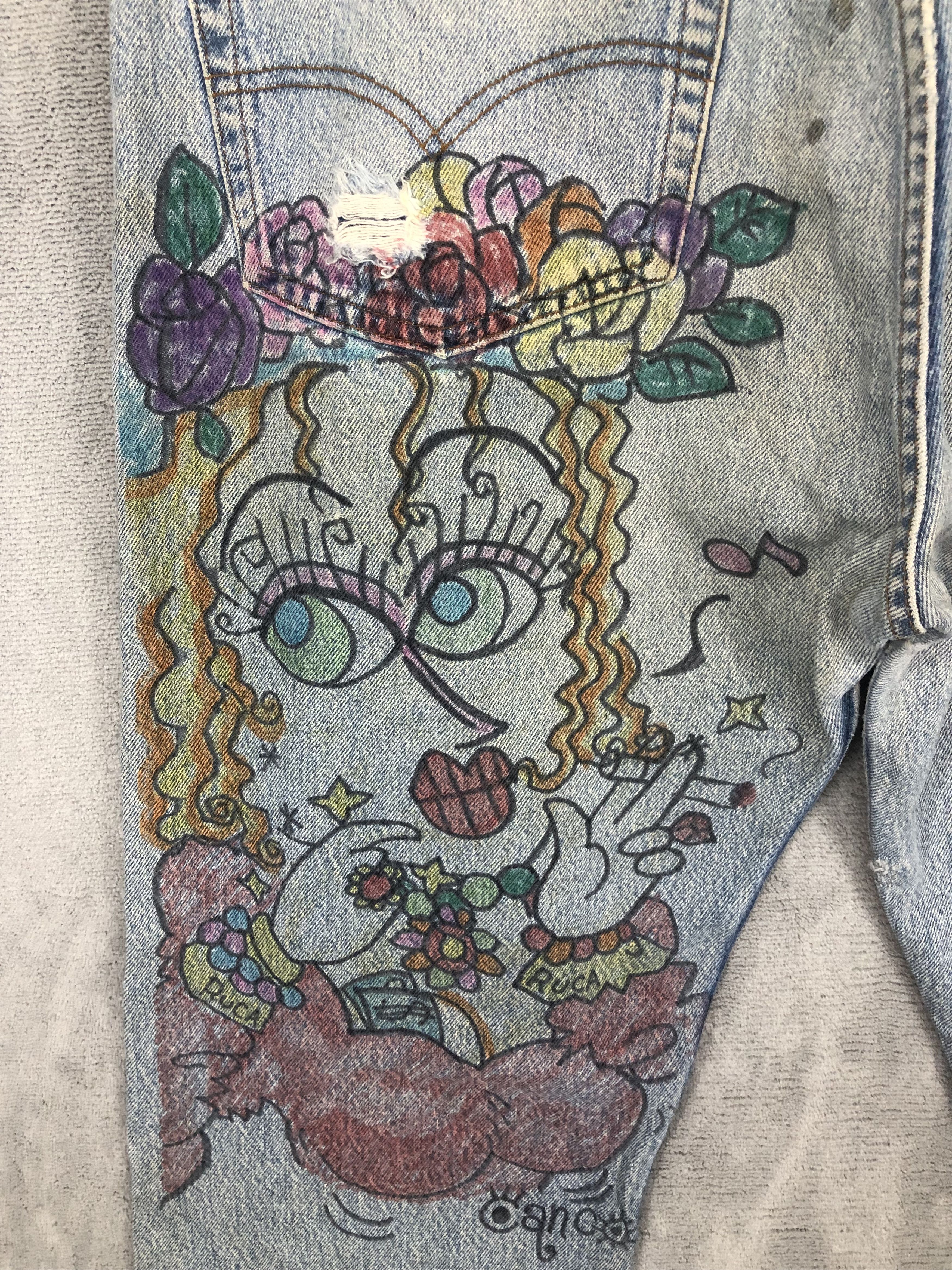 Levi's × Vintage Vintage Levi's 501 Painting Art Jeans Size US 35 - 7 Thumbnail