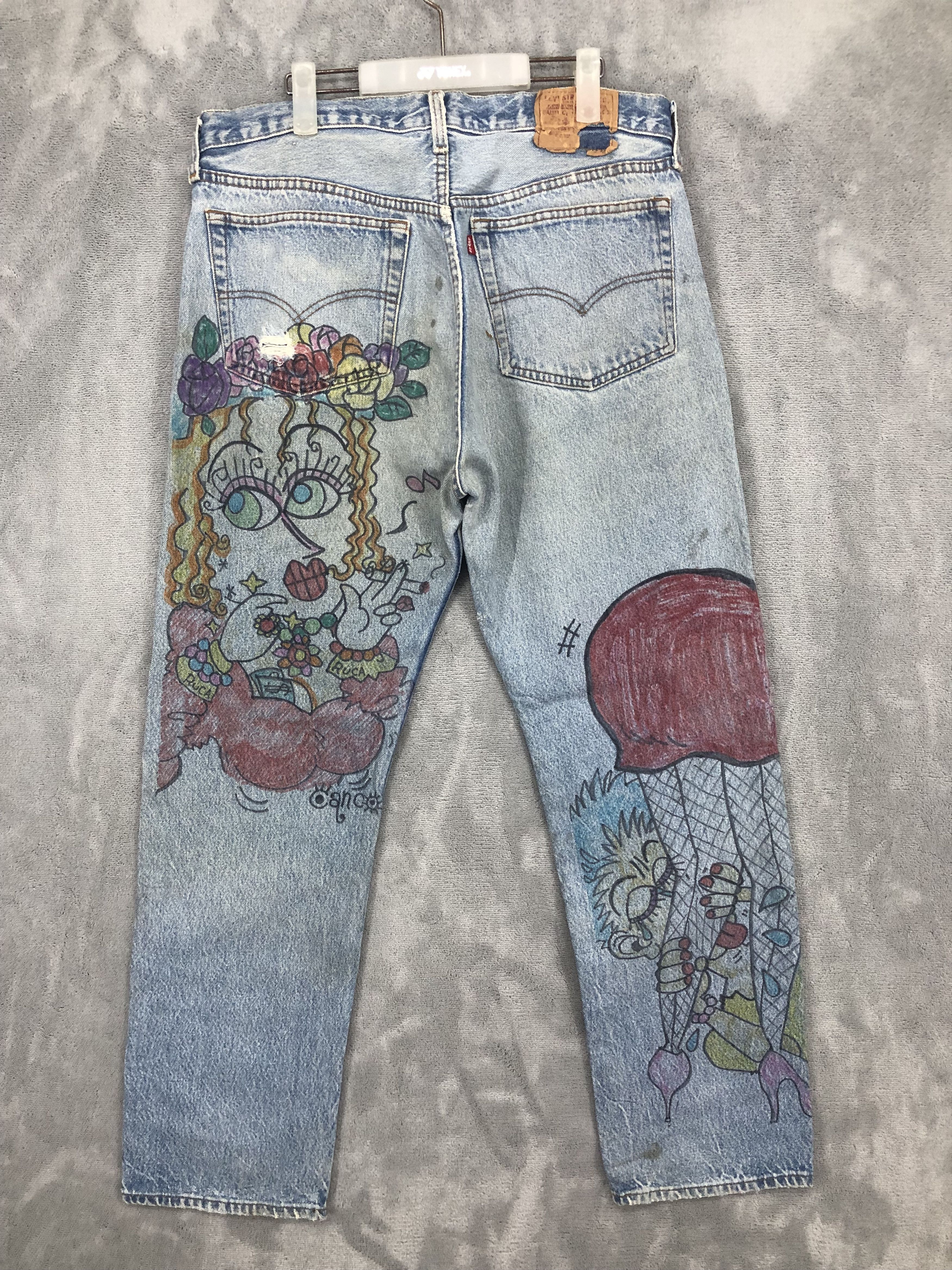 Levi's × Vintage Vintage Levi's 501 Painting Art Jeans Size US 35 - 2 Thumbnail