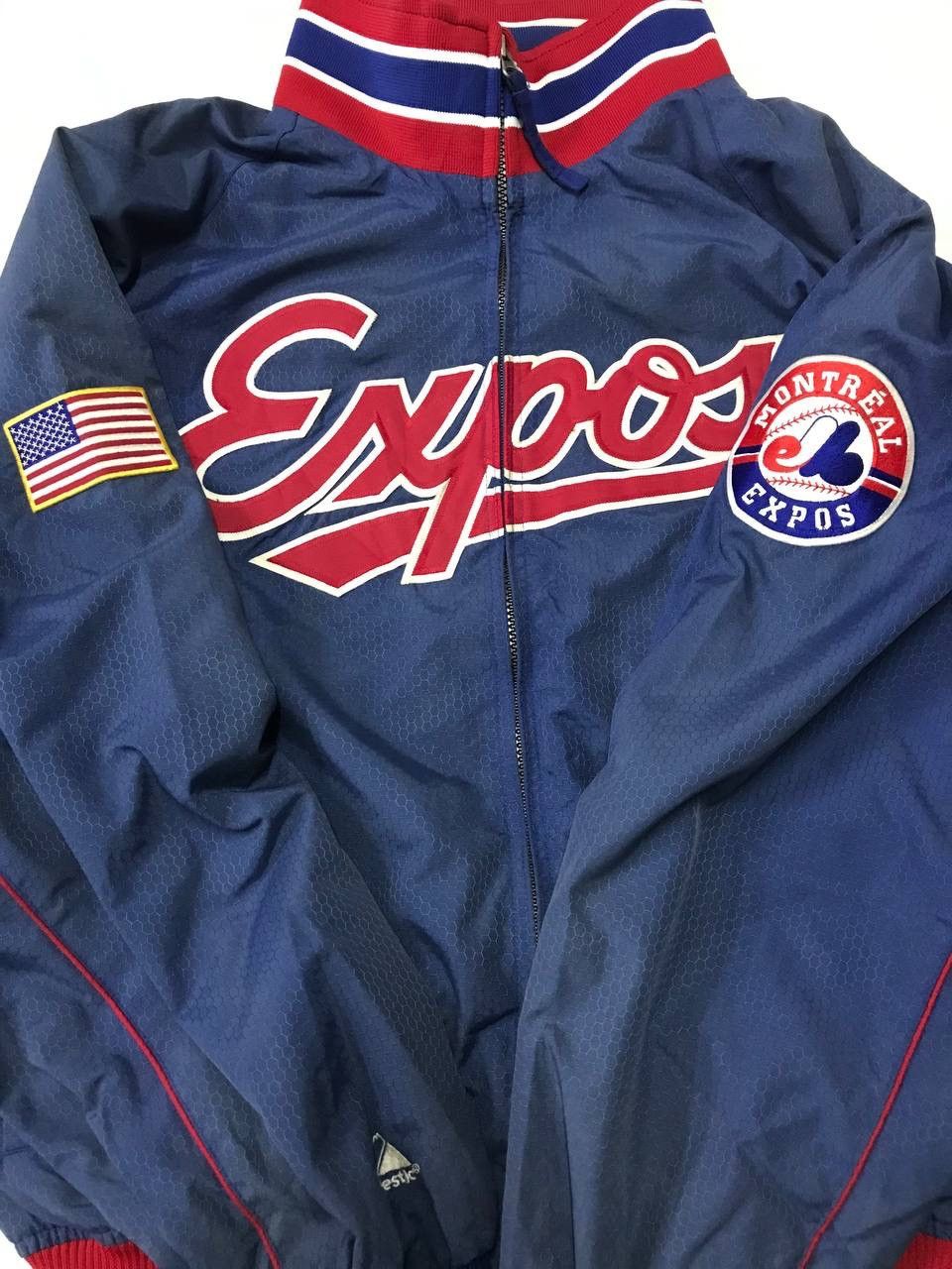 Majestic 🔥 MLB Expos Sunfaded baseball Bomber jacket Size US L / EU 52-54 / 3 - 3 Thumbnail