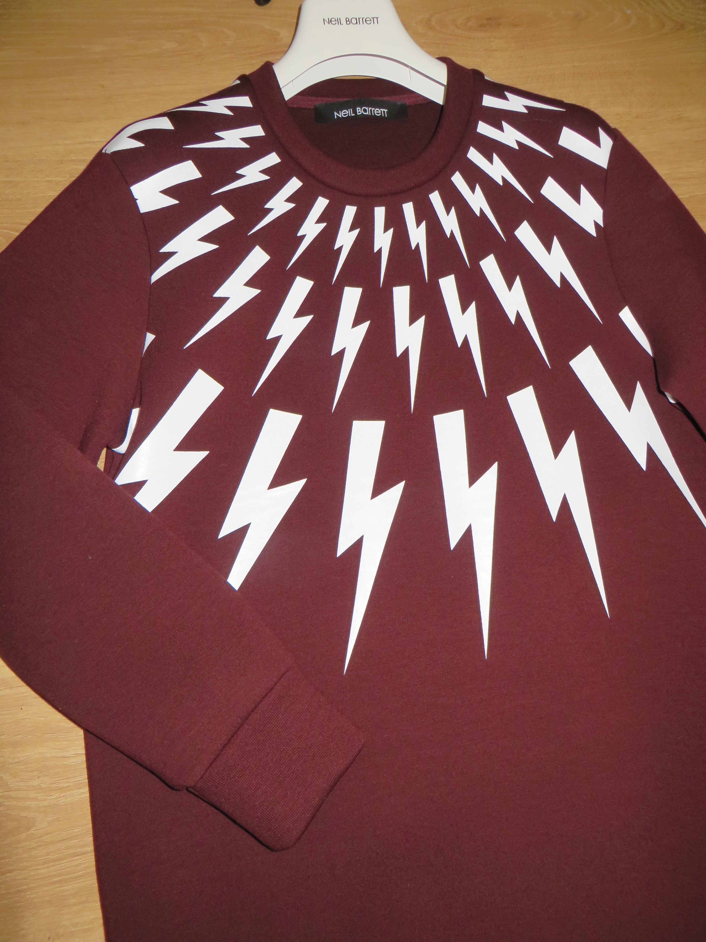 Neil Barrett Lightning bolts neoprene sweatshirt Size US XS / EU 42 / 0 - 9 Thumbnail