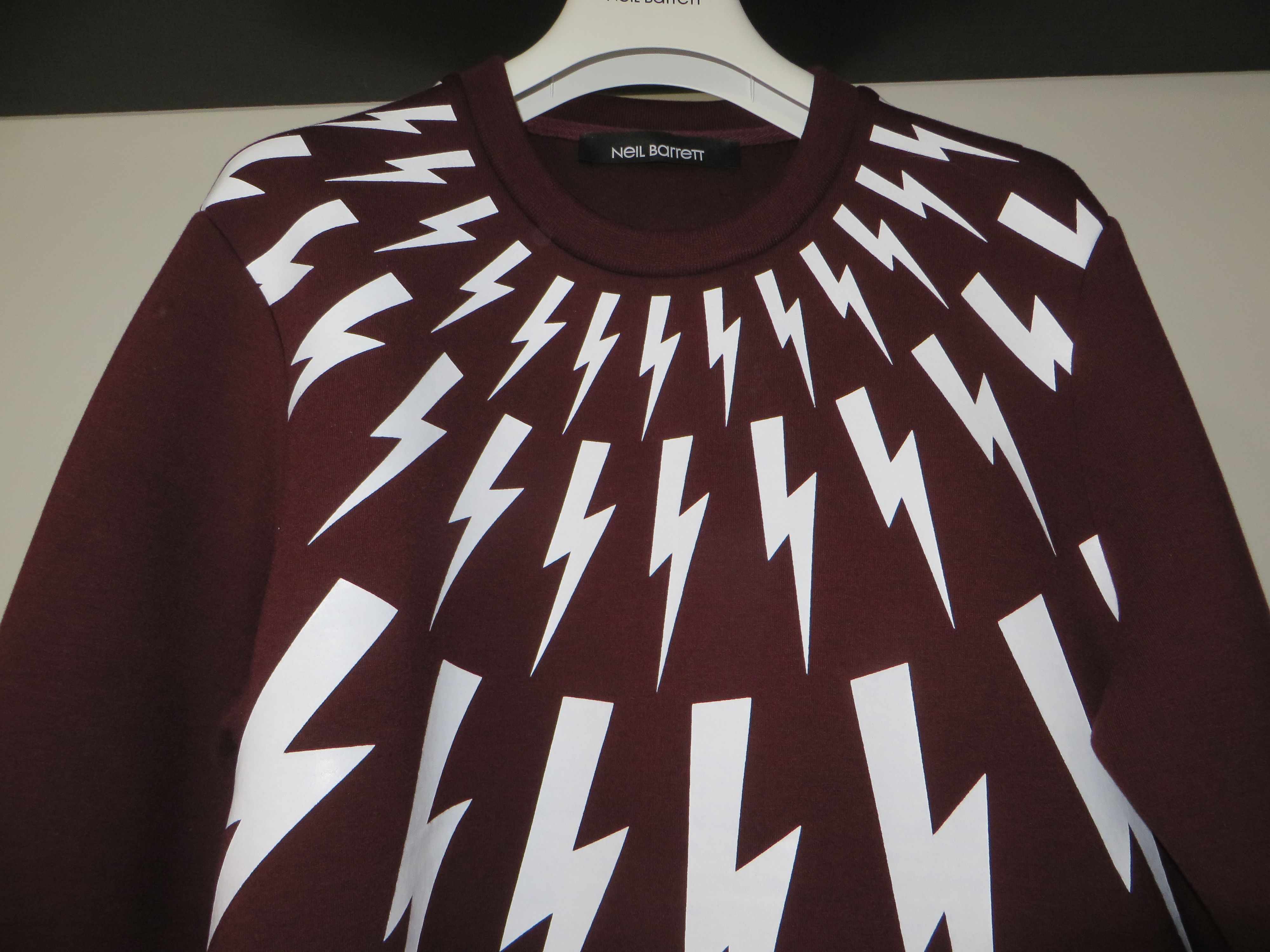 Neil Barrett Lightning bolts neoprene sweatshirt Size US XS / EU 42 / 0 - 5 Thumbnail