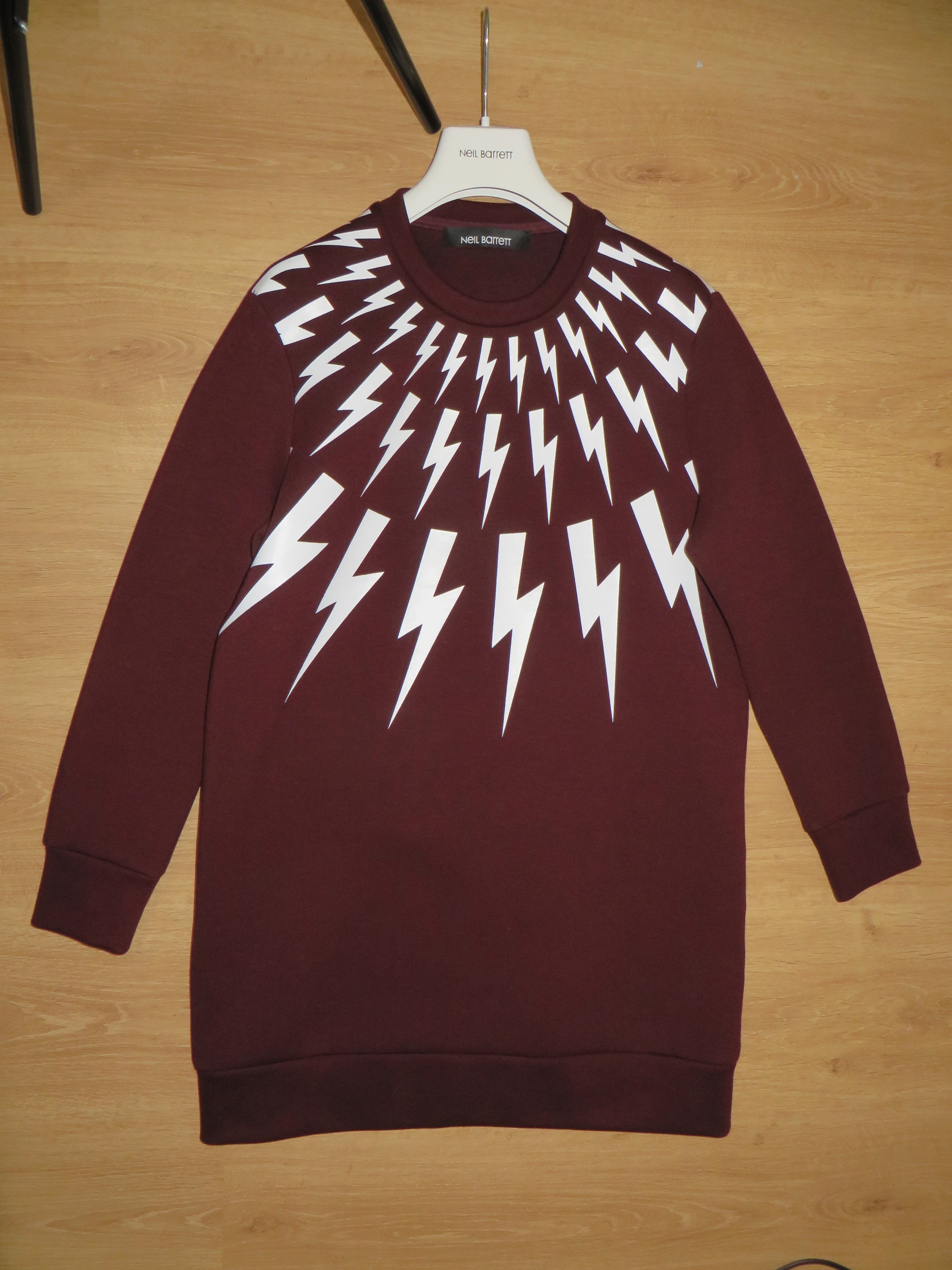 Neil Barrett Lightning bolts neoprene sweatshirt Size US XS / EU 42 / 0 - 2 Thumbnail