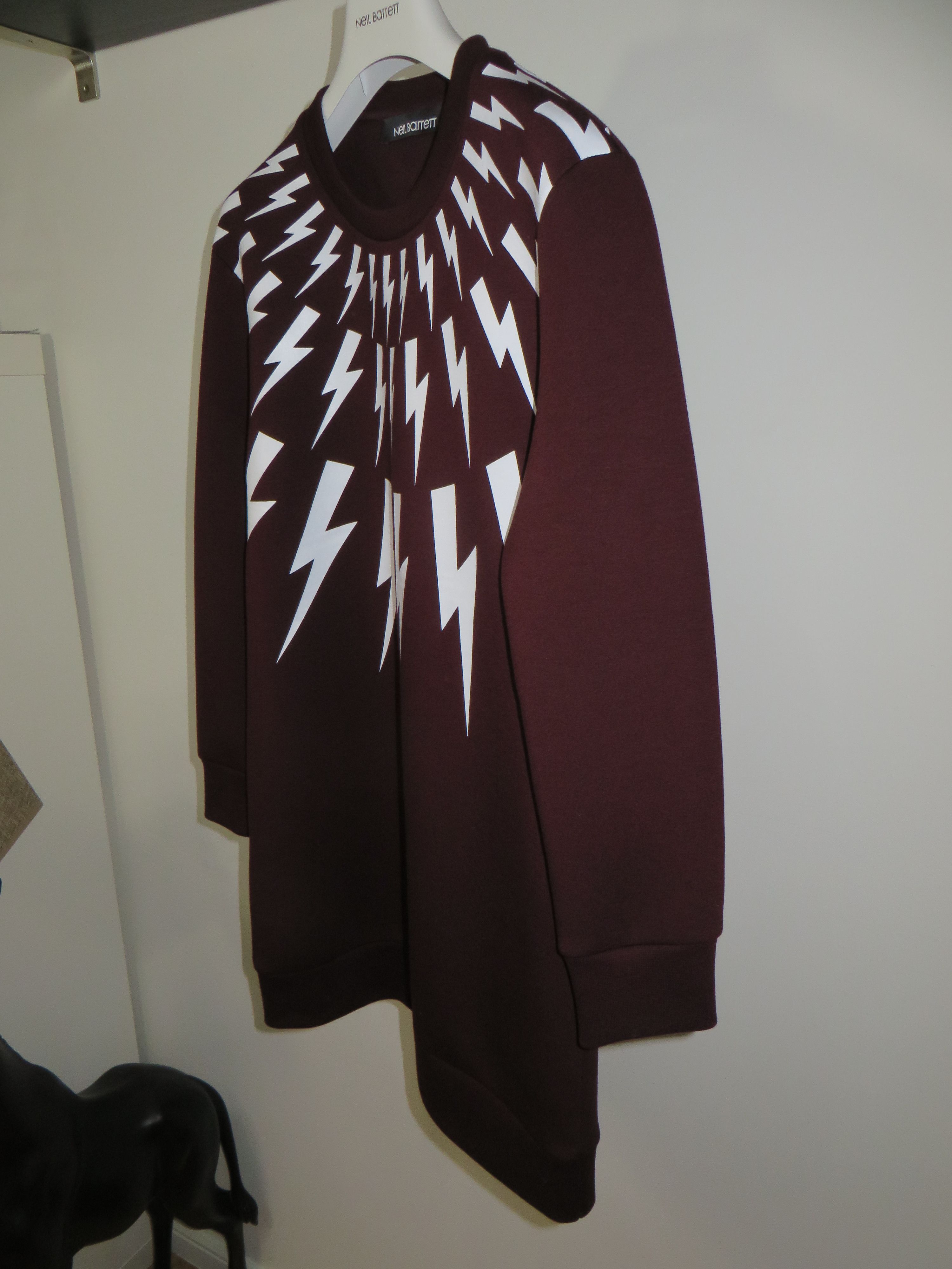 Neil Barrett Lightning bolts neoprene sweatshirt Size US XS / EU 42 / 0 - 3 Thumbnail