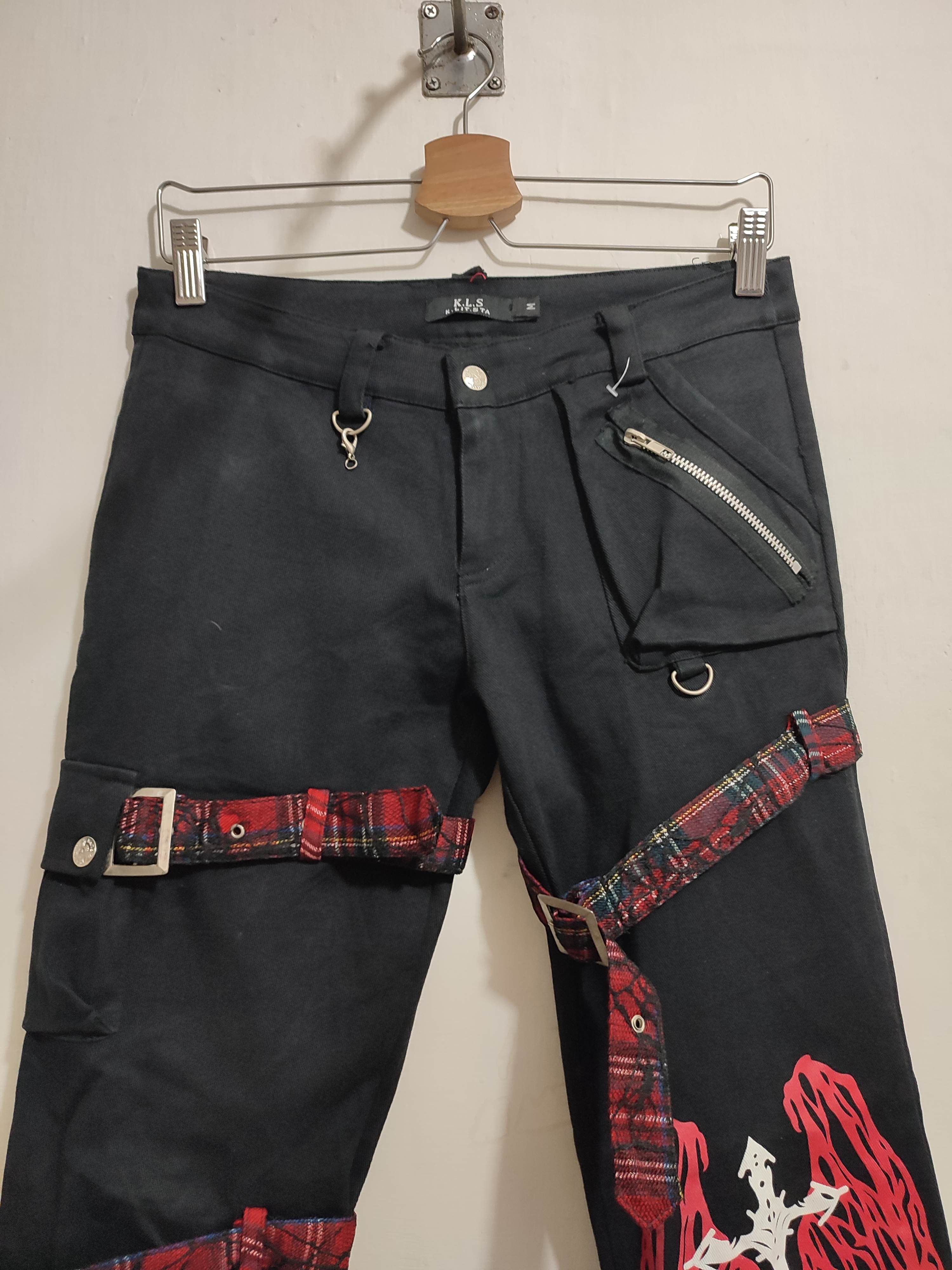 Japanese Brand 🔥KLS Bondage Punk Pants Size US 29 - 7 Thumbnail