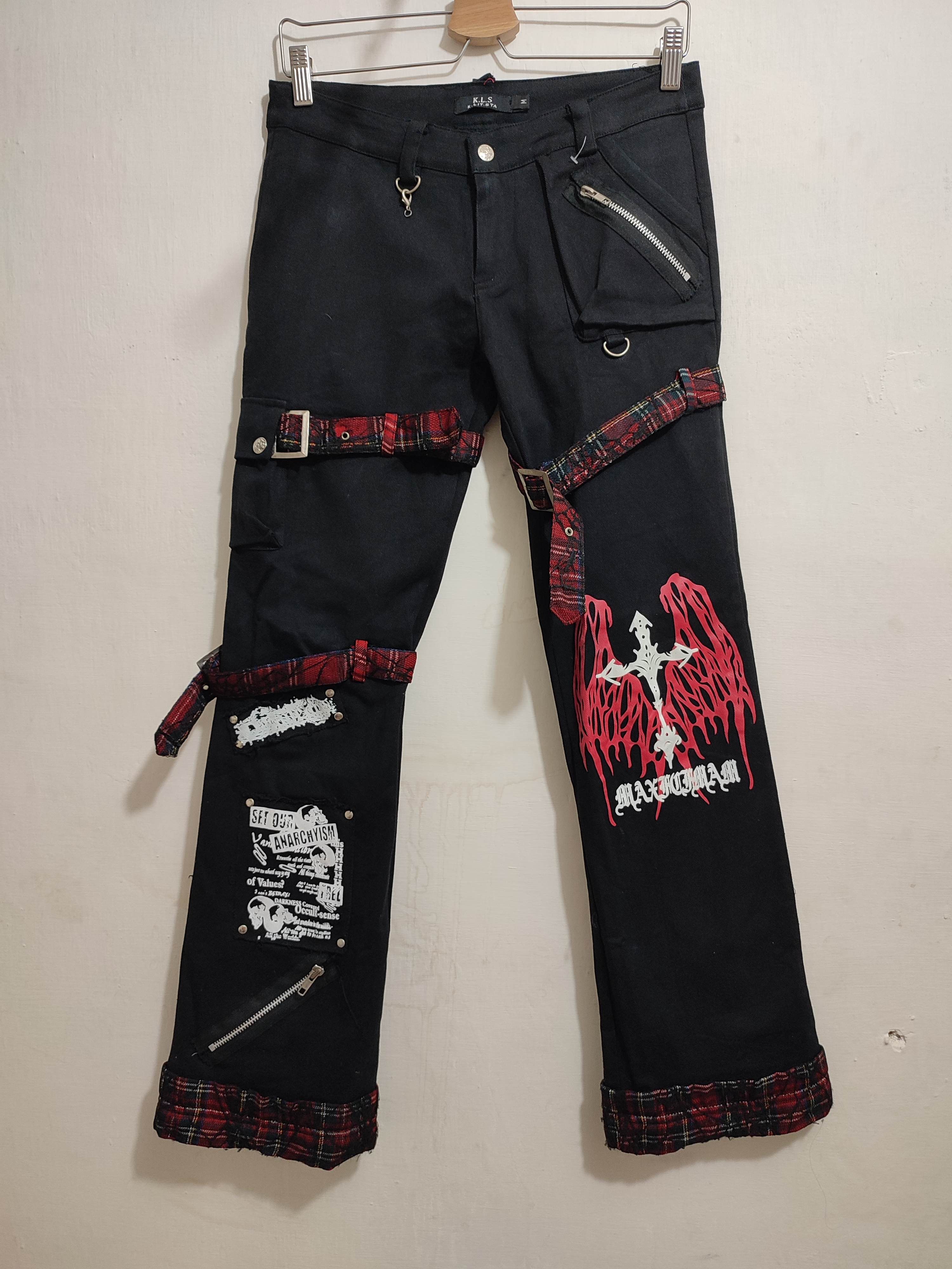 Japanese Brand 🔥KLS Bondage Punk Pants Size US 29 - 6 Thumbnail