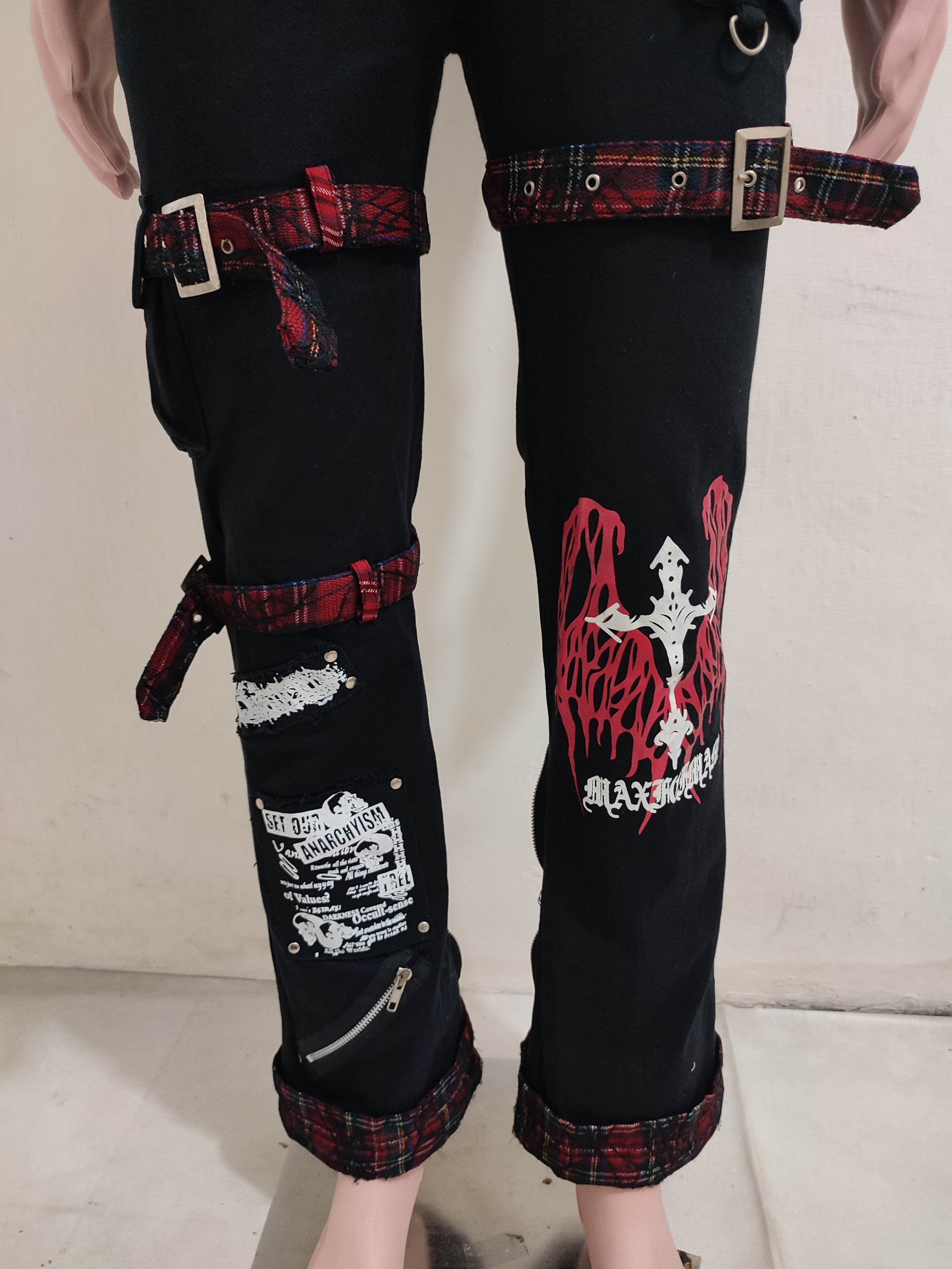Japanese Brand 🔥KLS Bondage Punk Pants Size US 29 - 2 Thumbnail