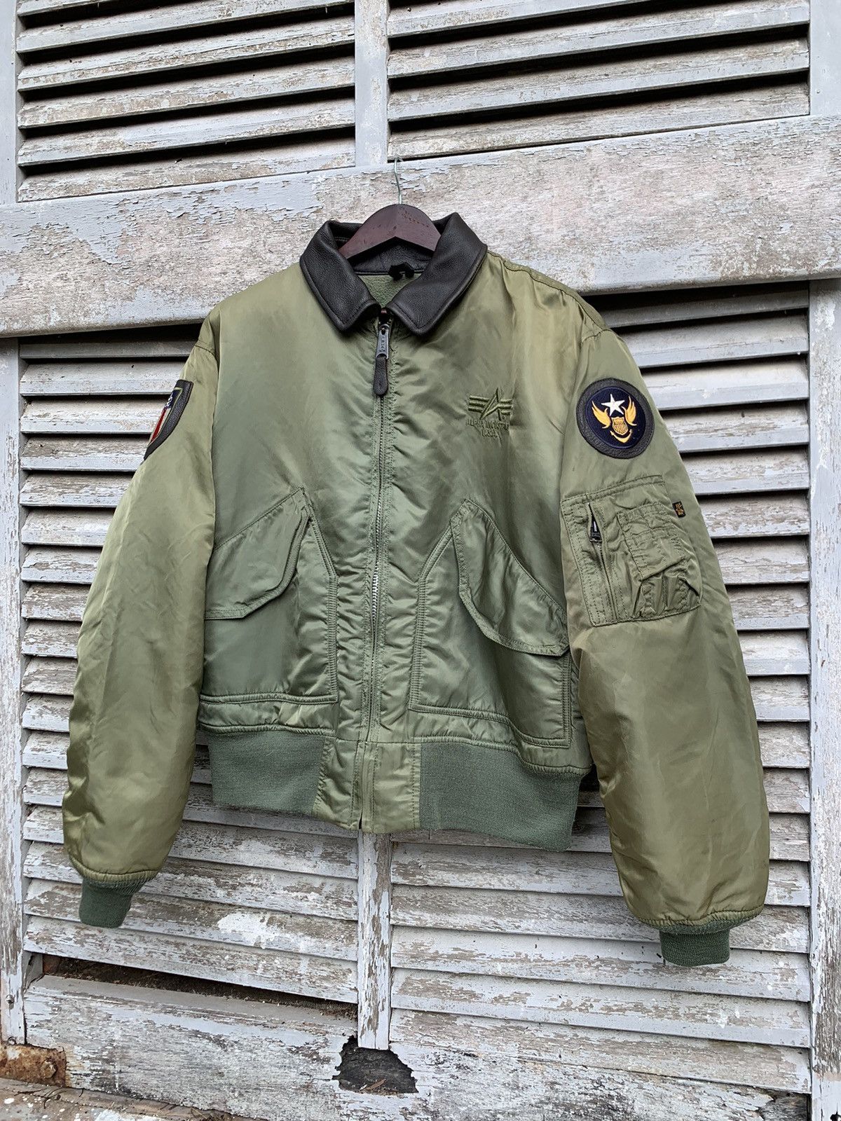 Alpha Industries 🪖 Vintage Alpha Industries Man Intermediate Bomber Jacket Size US L / EU 52-54 / 3 - 2 Thumbnail