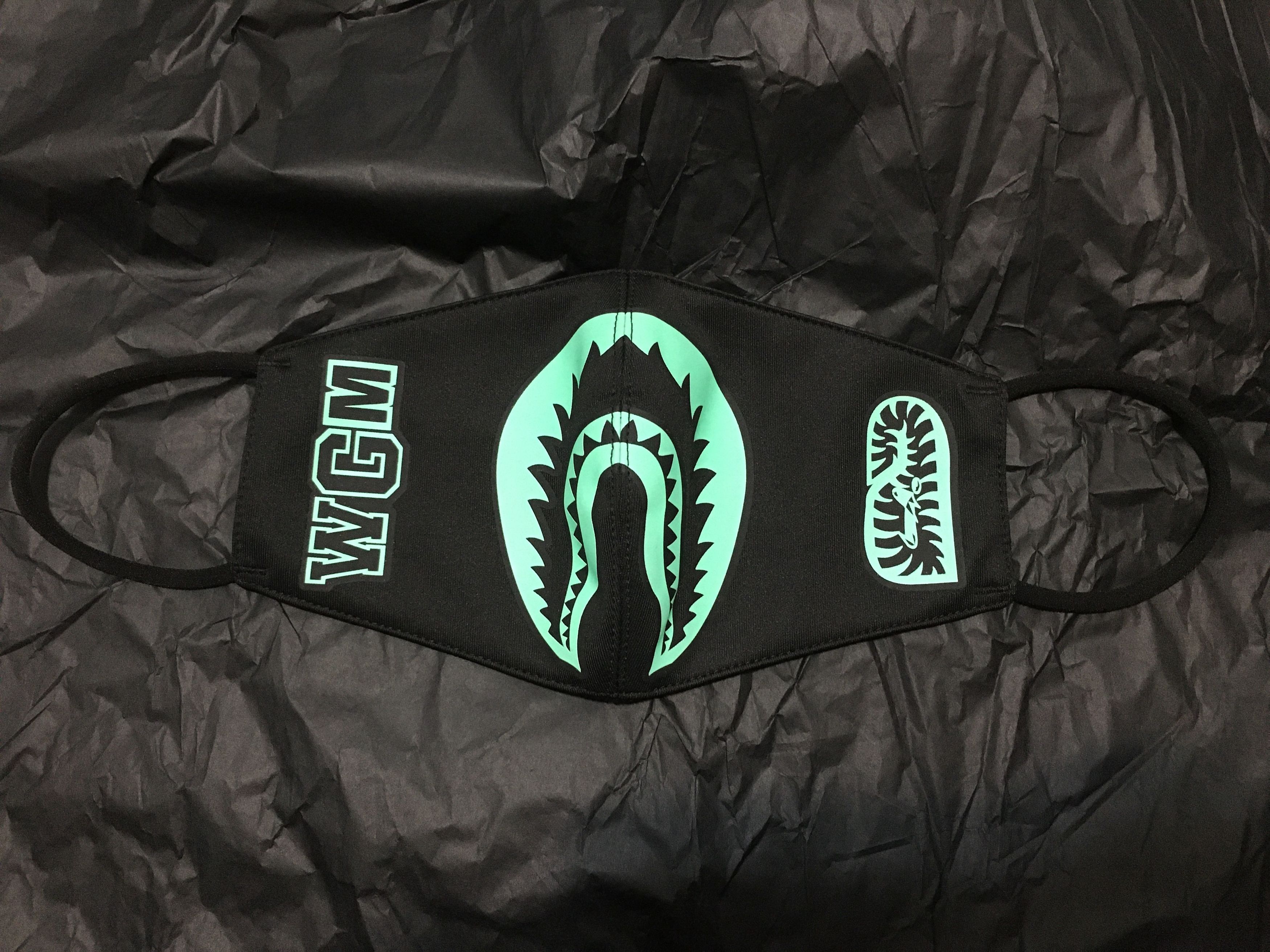 Bape A BATHING APE GLOW IN THE DARK SHARK MASK Size ONE SIZE - 2 Thumbnail