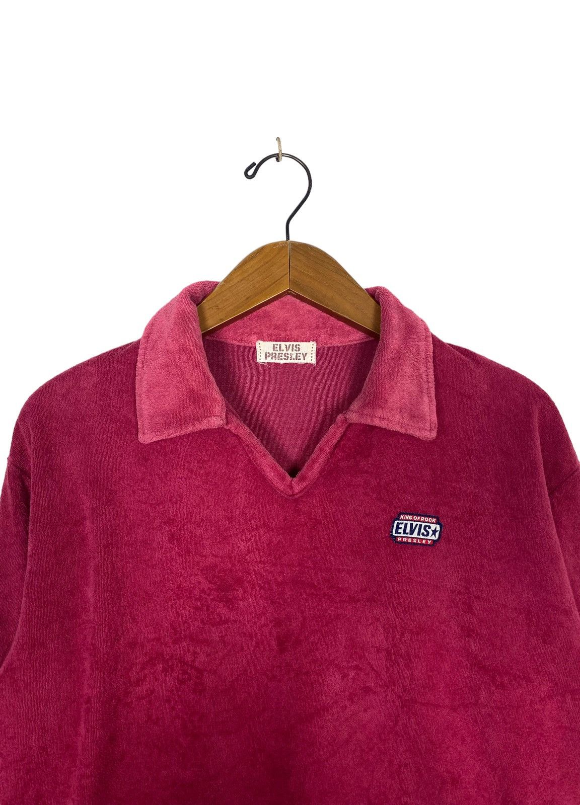 Vintage Rare‼️ Elvis Presley King Of Rock Velvet V Neck Long Sleeve Size US M / EU 48-50 / 2 - 2 Thumbnail