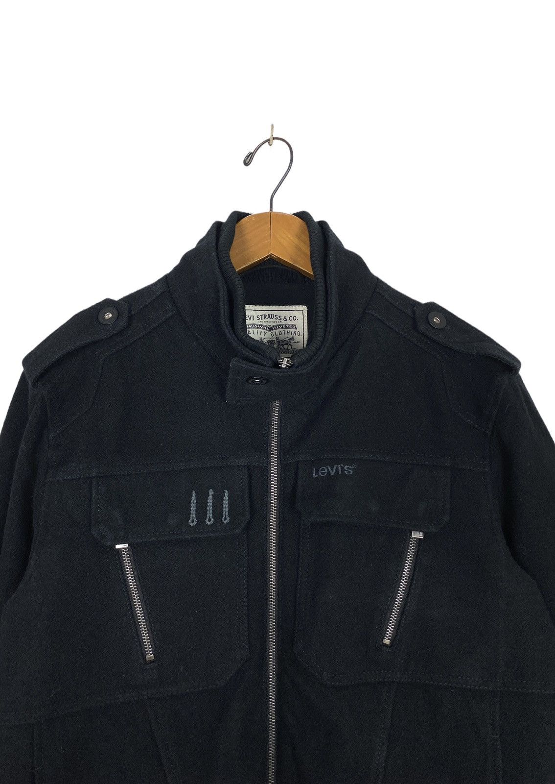Levi's Rare‼️ Levi’s Wool Jacket Embroidery Spellout Large Size Size US M / EU 48-50 / 2 - 3 Thumbnail