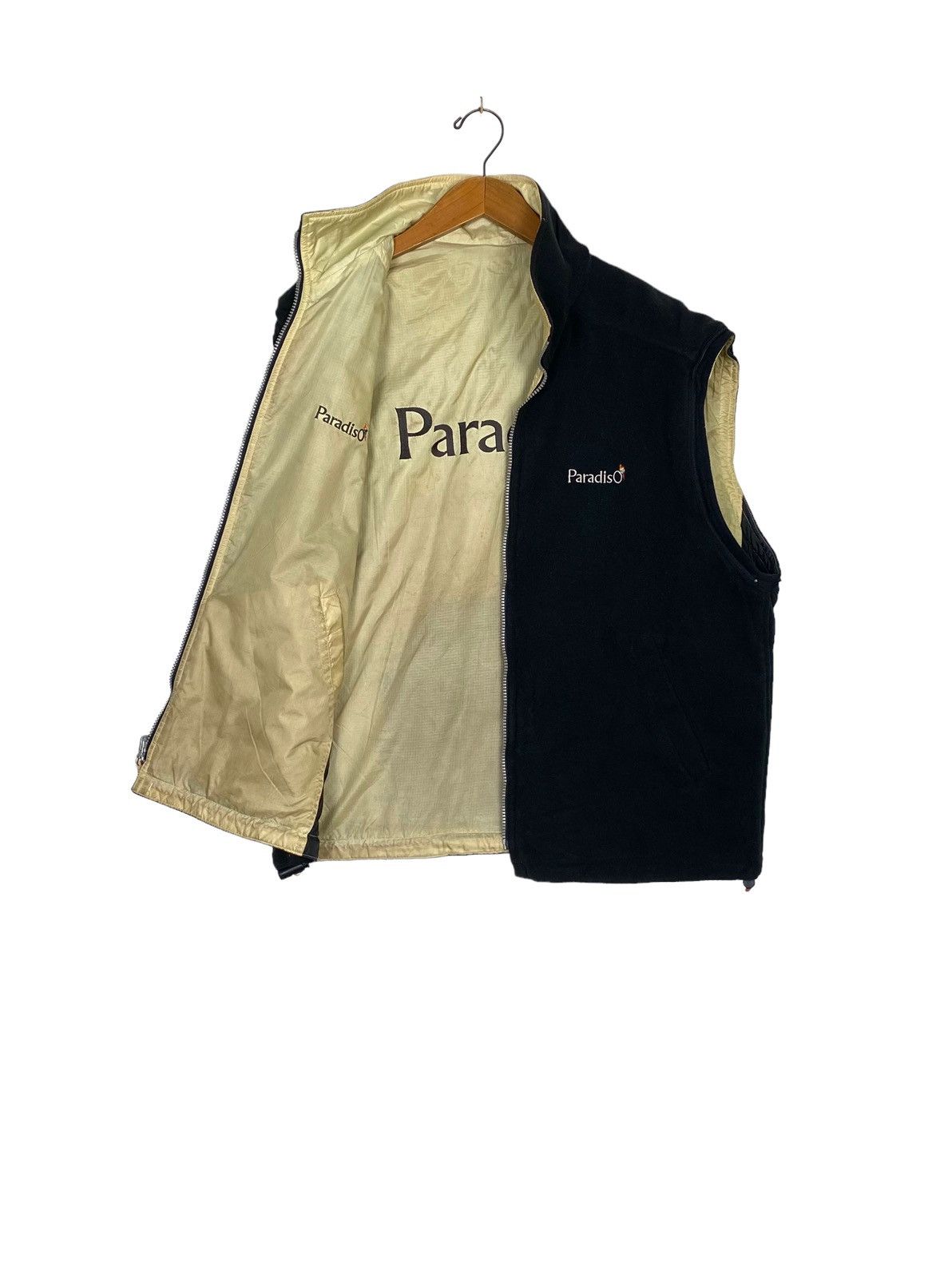 image of Vintage Paradiso Reversible Vest Embroidery Big Logo in Black, Men's (Size Large)
