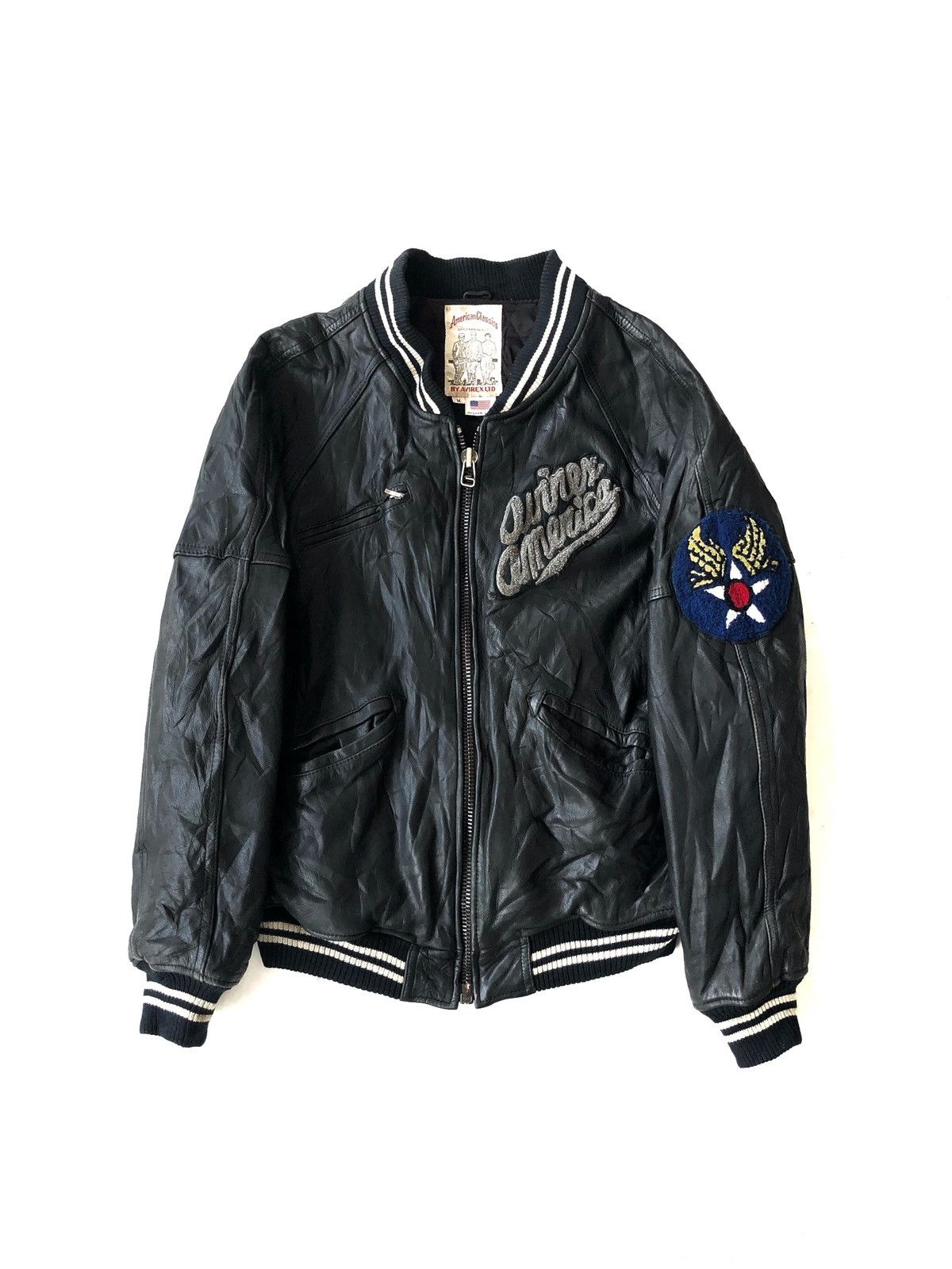 Avirex OG Avirex USAF Emblem Patch Leather Varsity Jacket Size US M / EU 48-50 / 2 - 2 Thumbnail