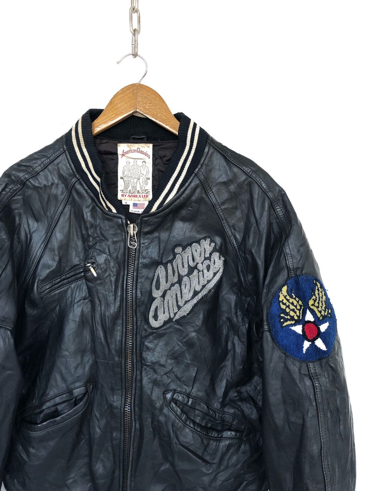 Avirex OG Avirex USAF Emblem Patch Leather Varsity Jacket Size US M / EU 48-50 / 2 - 4 Thumbnail