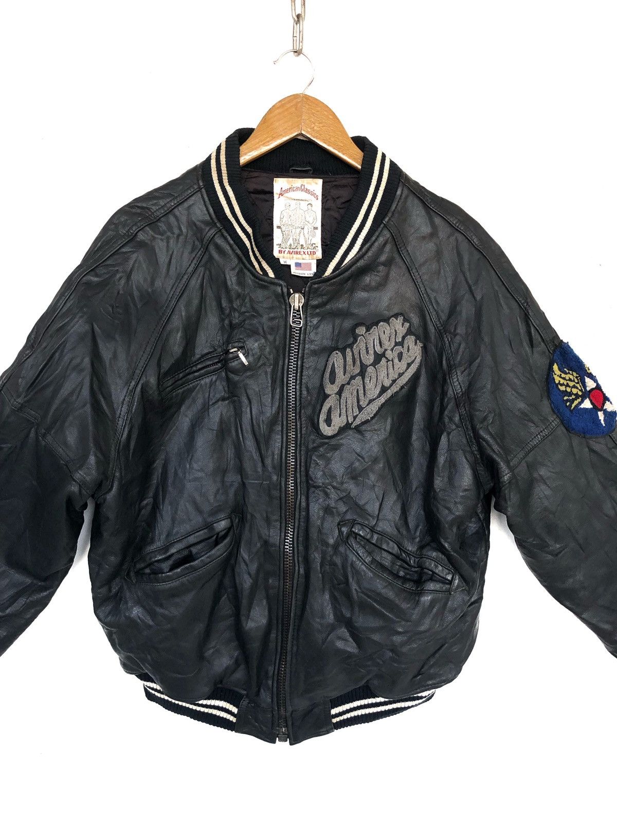 Avirex OG Avirex USAF Emblem Patch Leather Varsity Jacket Size US M / EU 48-50 / 2 - 5 Thumbnail