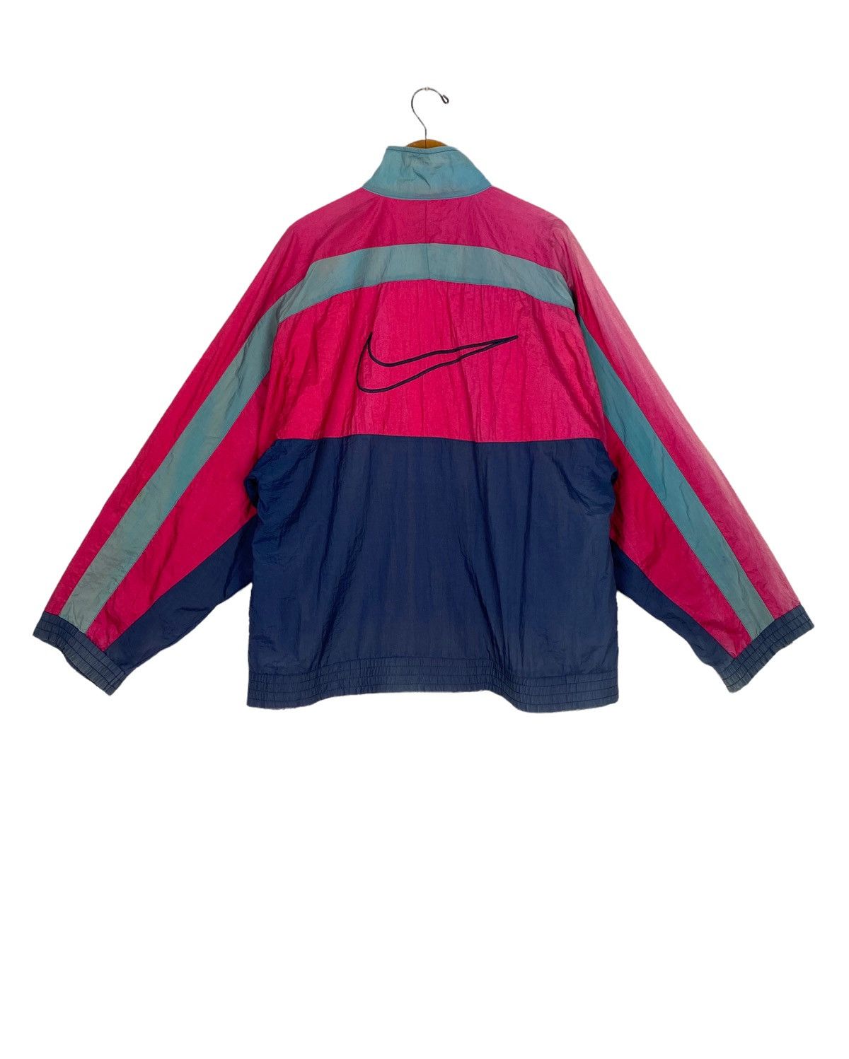 Rare Vtg Nike Swoosh Sun Faded THRASHED Big Logo Windbreker