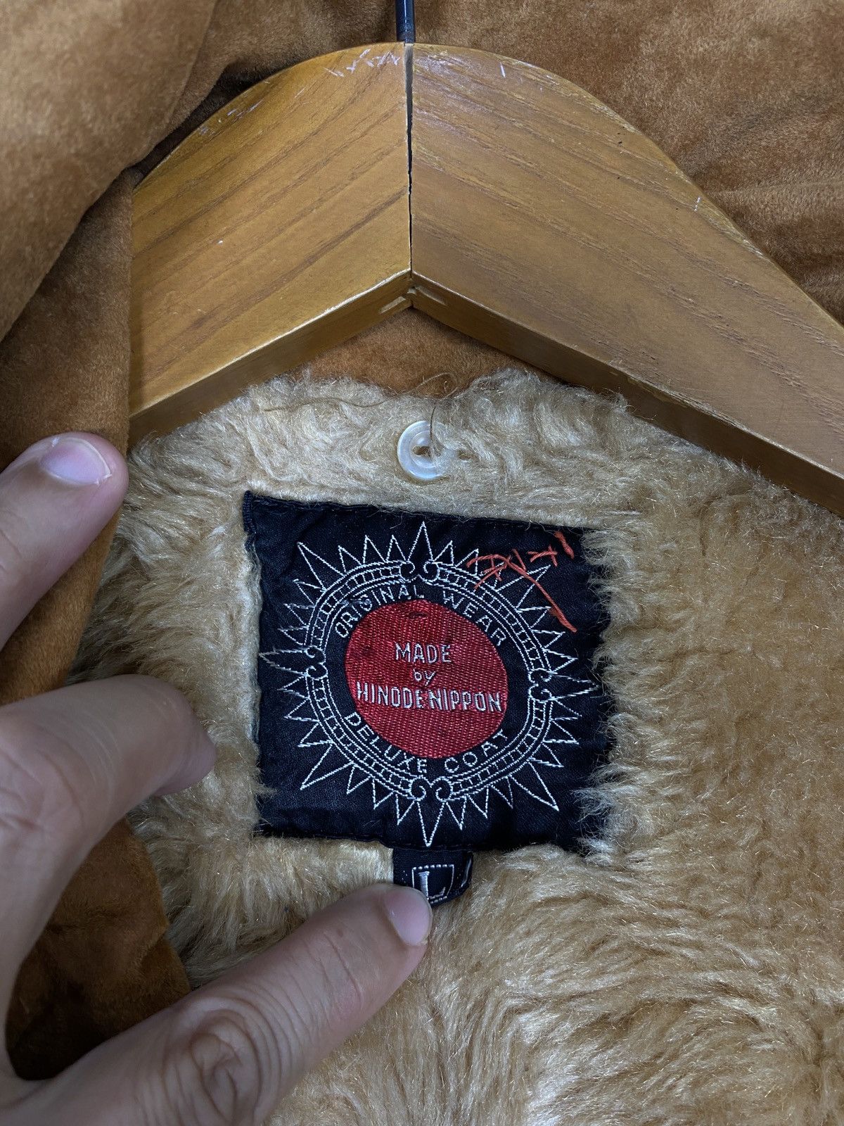 Japanese Brand Rare‼️ Vtg Made by Hinode Nippon Coat Suede Faux Fur Linen Size US L / EU 52-54 / 3 - 4 Thumbnail