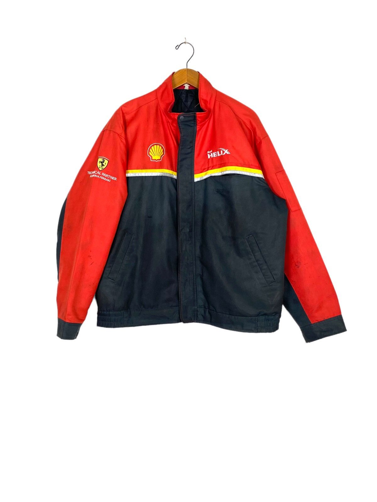 Ferrari Rare‼️ Vtg shell helix x ferrari THRASHED jacket motorsports Size US L / EU 52-54 / 3 - 1 Thumbnail