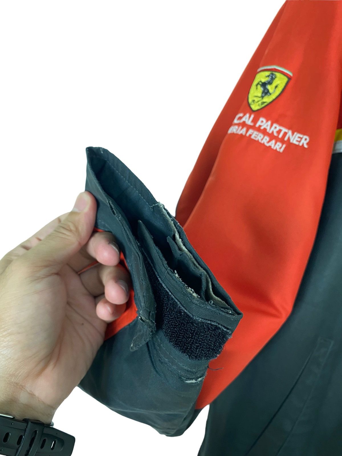 Ferrari Rare‼️ Vtg shell helix x ferrari THRASHED jacket motorsports Size US L / EU 52-54 / 3 - 12 Thumbnail