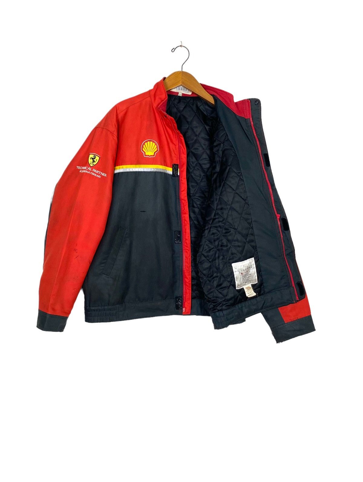 Ferrari Rare‼️ Vtg shell helix x ferrari THRASHED jacket motorsports Size US L / EU 52-54 / 3 - 2 Thumbnail