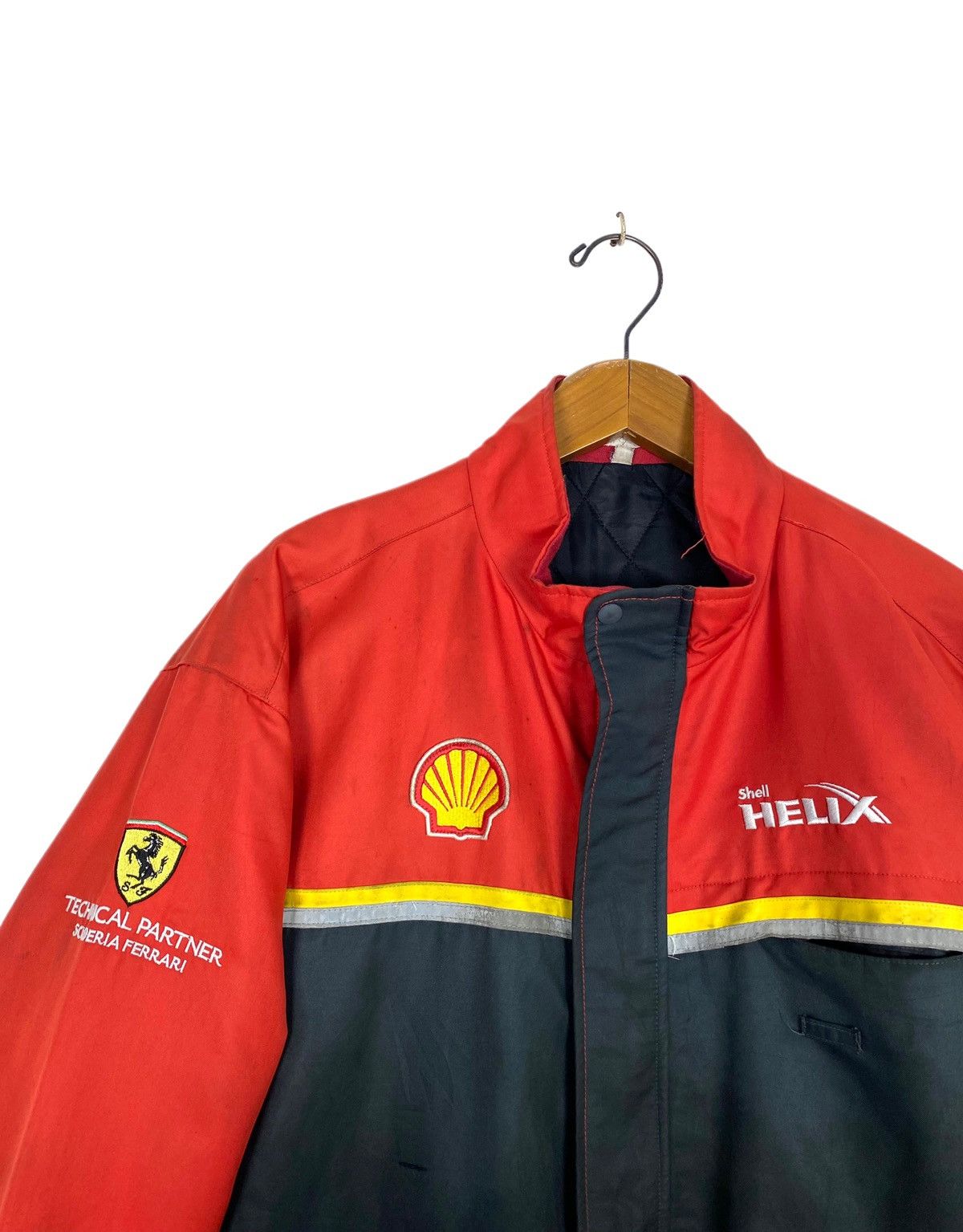 Ferrari Rare‼️ Vtg shell helix x ferrari THRASHED jacket motorsports Size US L / EU 52-54 / 3 - 3 Thumbnail