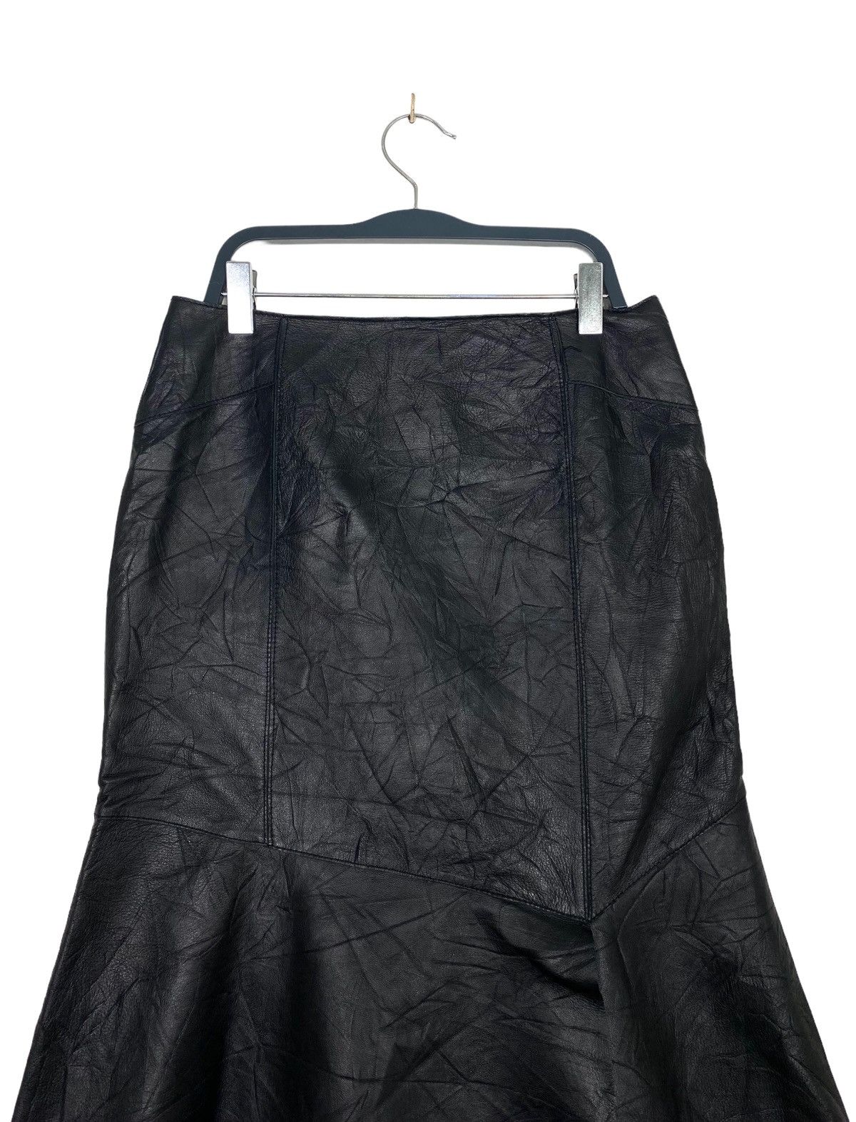 Japanese Brand Vtg Silent Passion Elegance Clothes Sheep Skin Leather Skirt Size 26" / US 2 / IT 38 - 2 Thumbnail