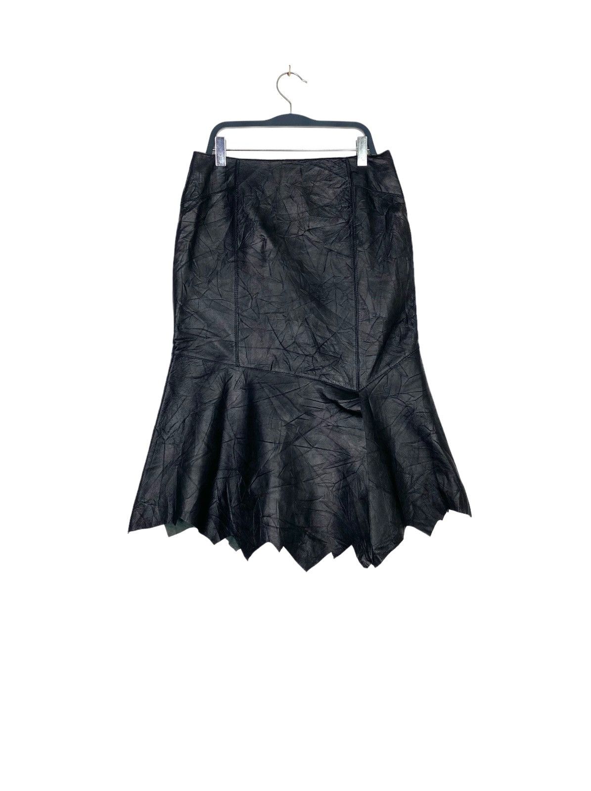 Japanese Brand Vtg Silent Passion Elegance Clothes Sheep Skin Leather Skirt Size 26" / US 2 / IT 38 - 1 Thumbnail
