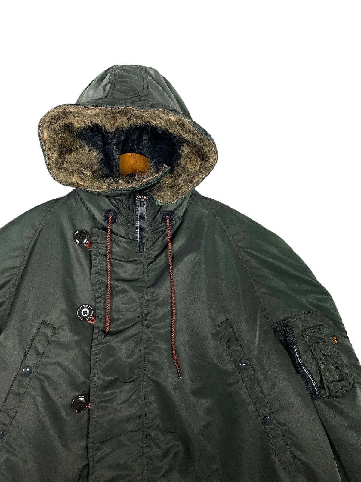 Alpha Industries Rare‼️ Alpha Industries Sun Faded Parka Type N-3B Fur Hoodie Size US L / EU 52-54 / 3 - 3 Thumbnail